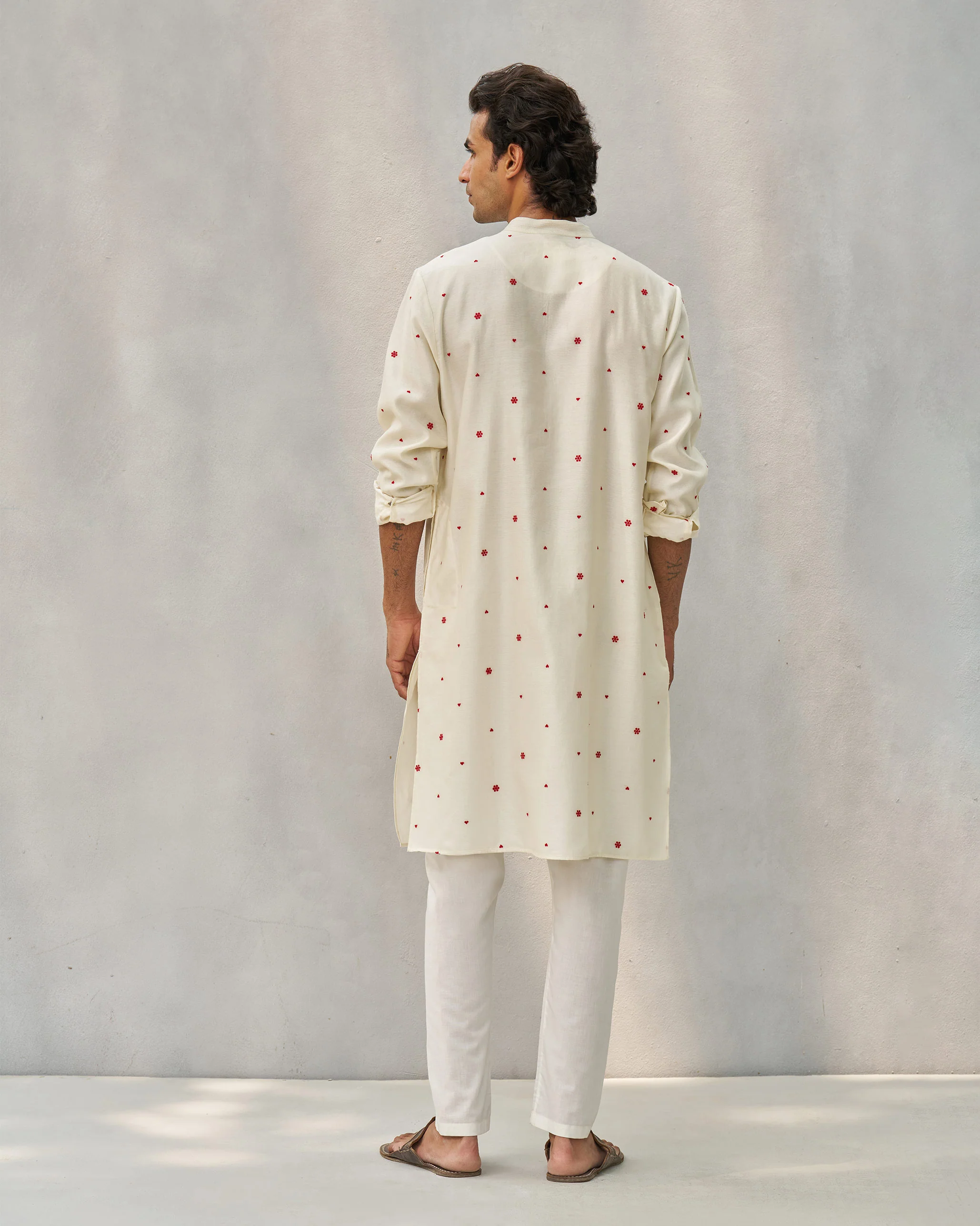 Neckband Kurta - Ivory - Image 5