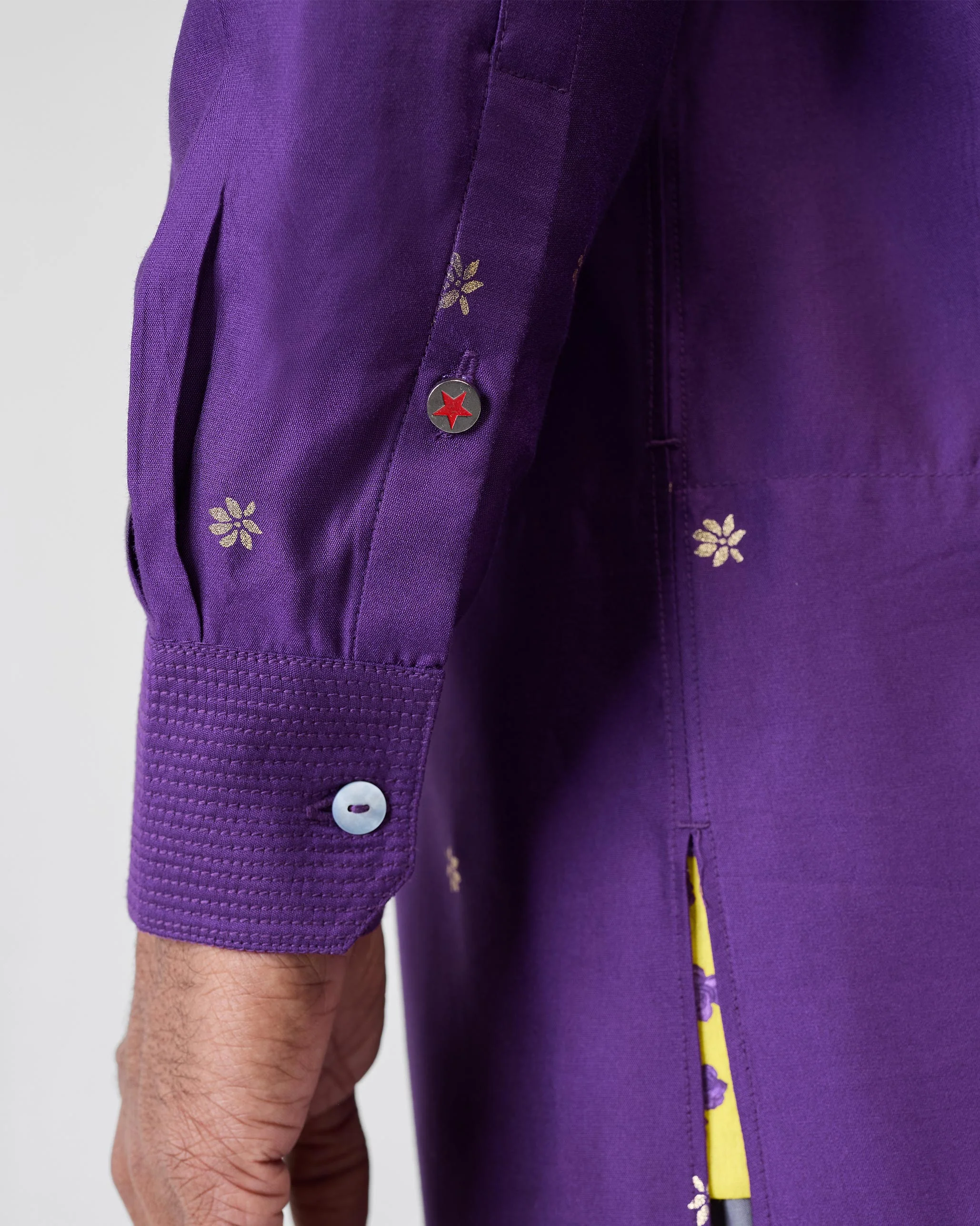 Neckband Kurta - Purple Printed - Image 5