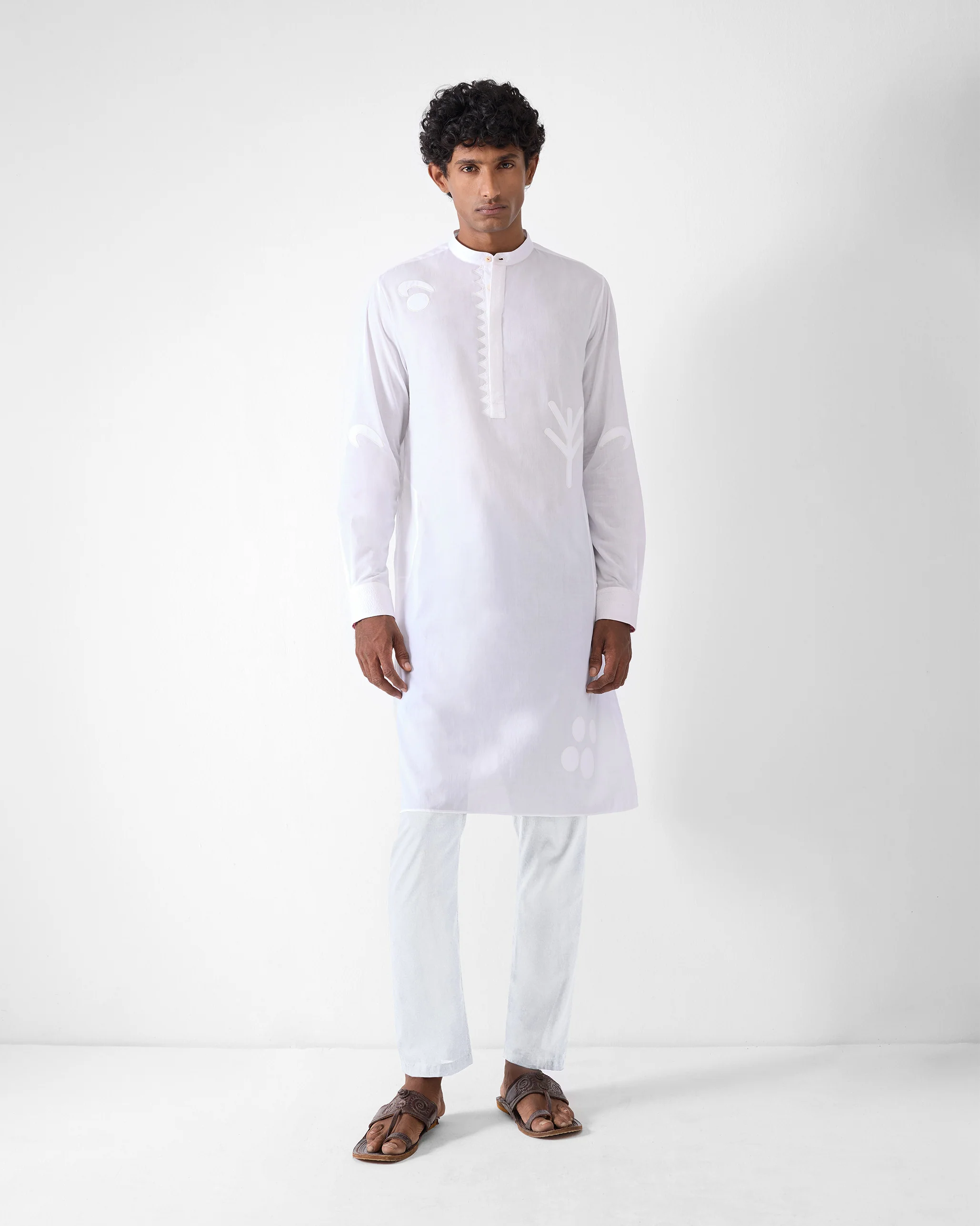 Neckband Kurta - White - Image 4