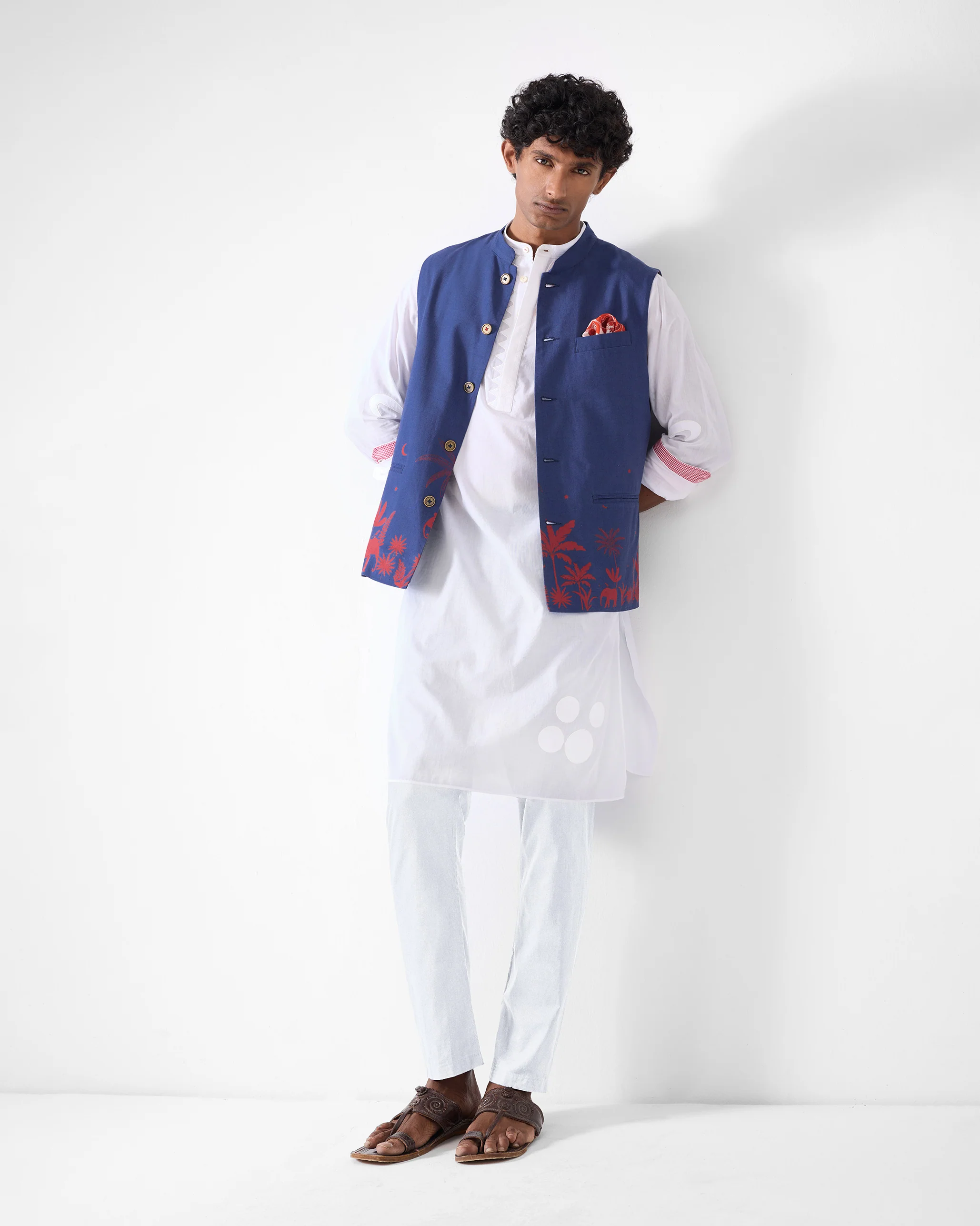 Neckband Kurta - White - Image 5