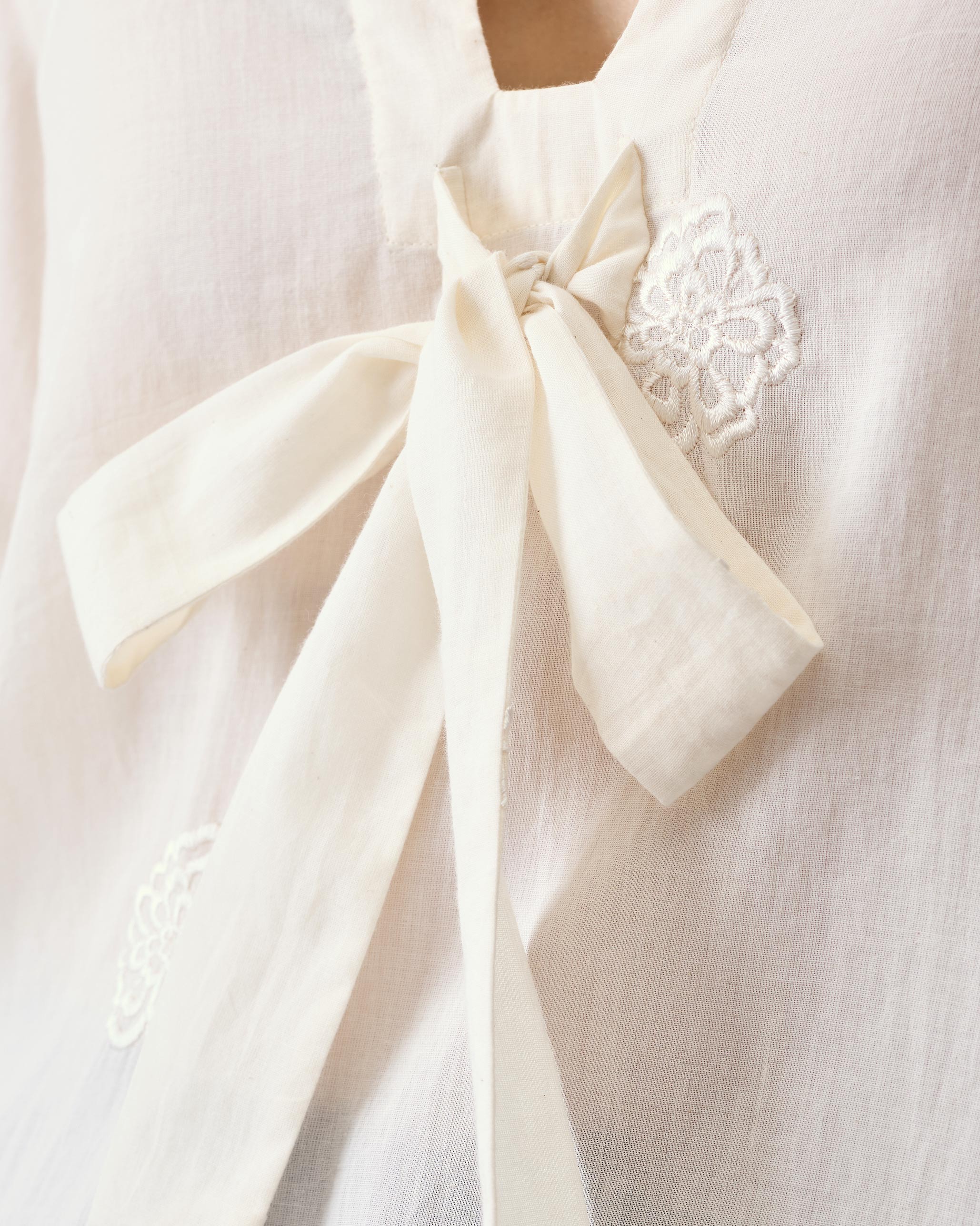 Necktie Top - Ivory Embroidered - Image 5