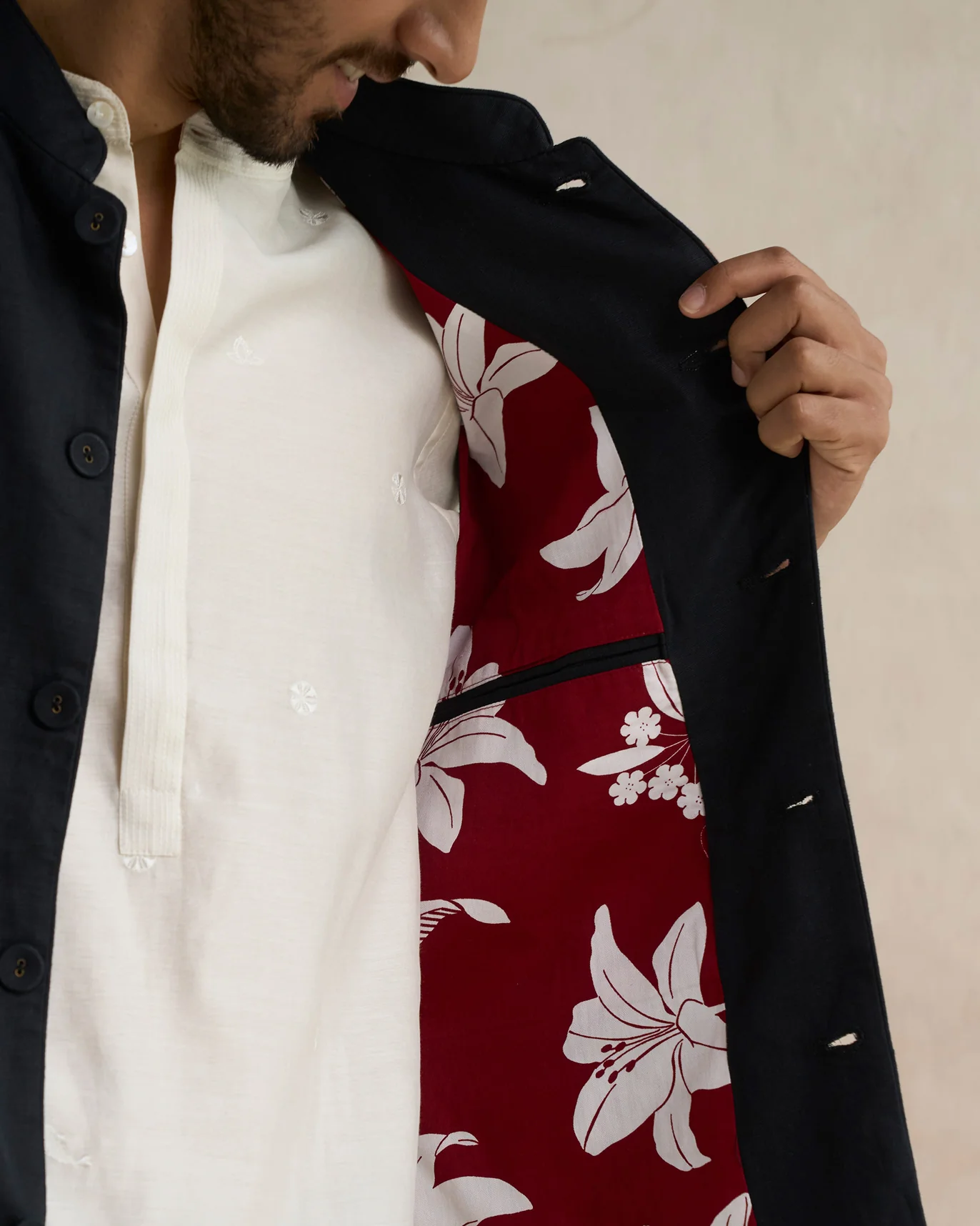 Nehru Jacket - Black - Image 3