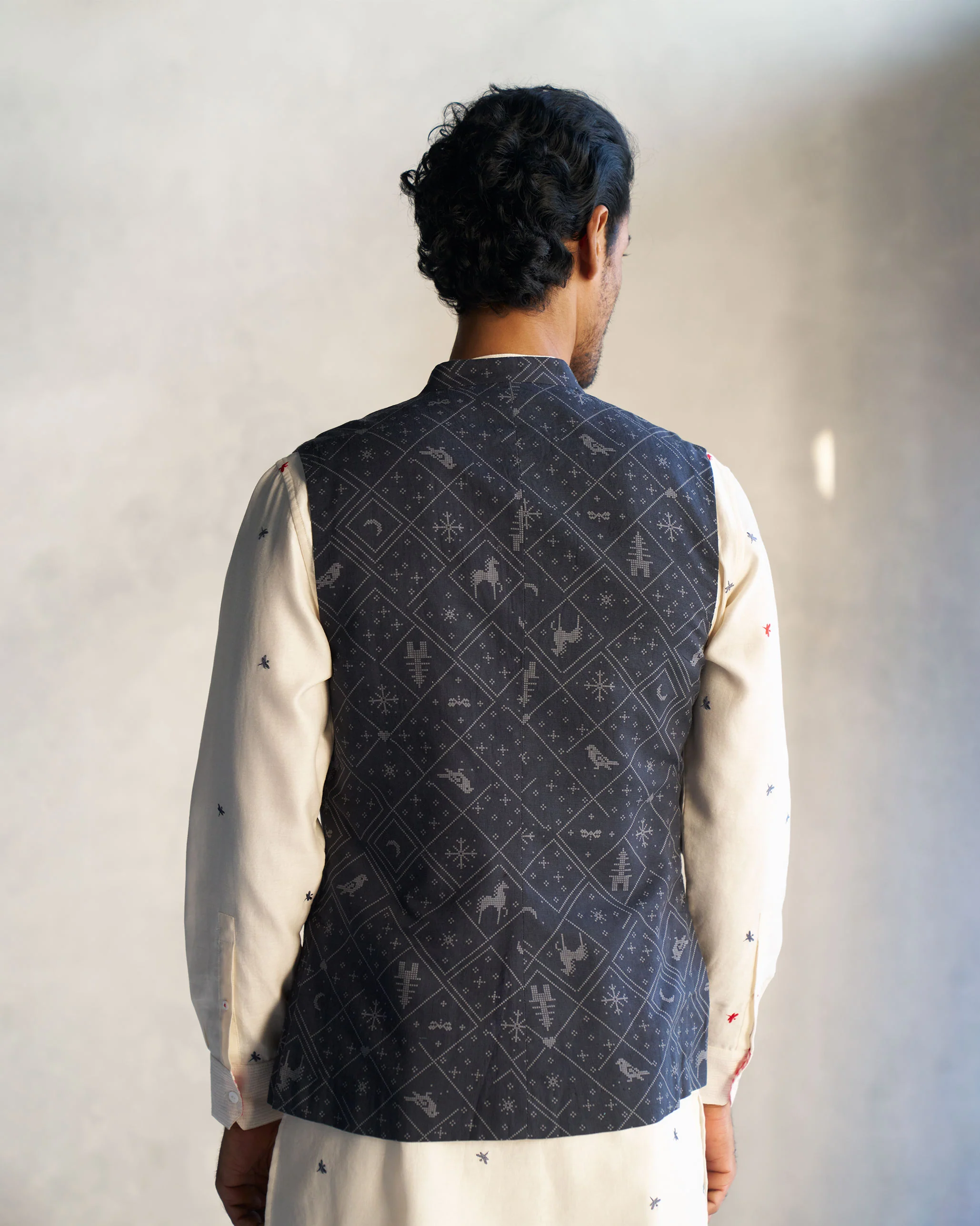 Nehru Jacket - Black - Image 3