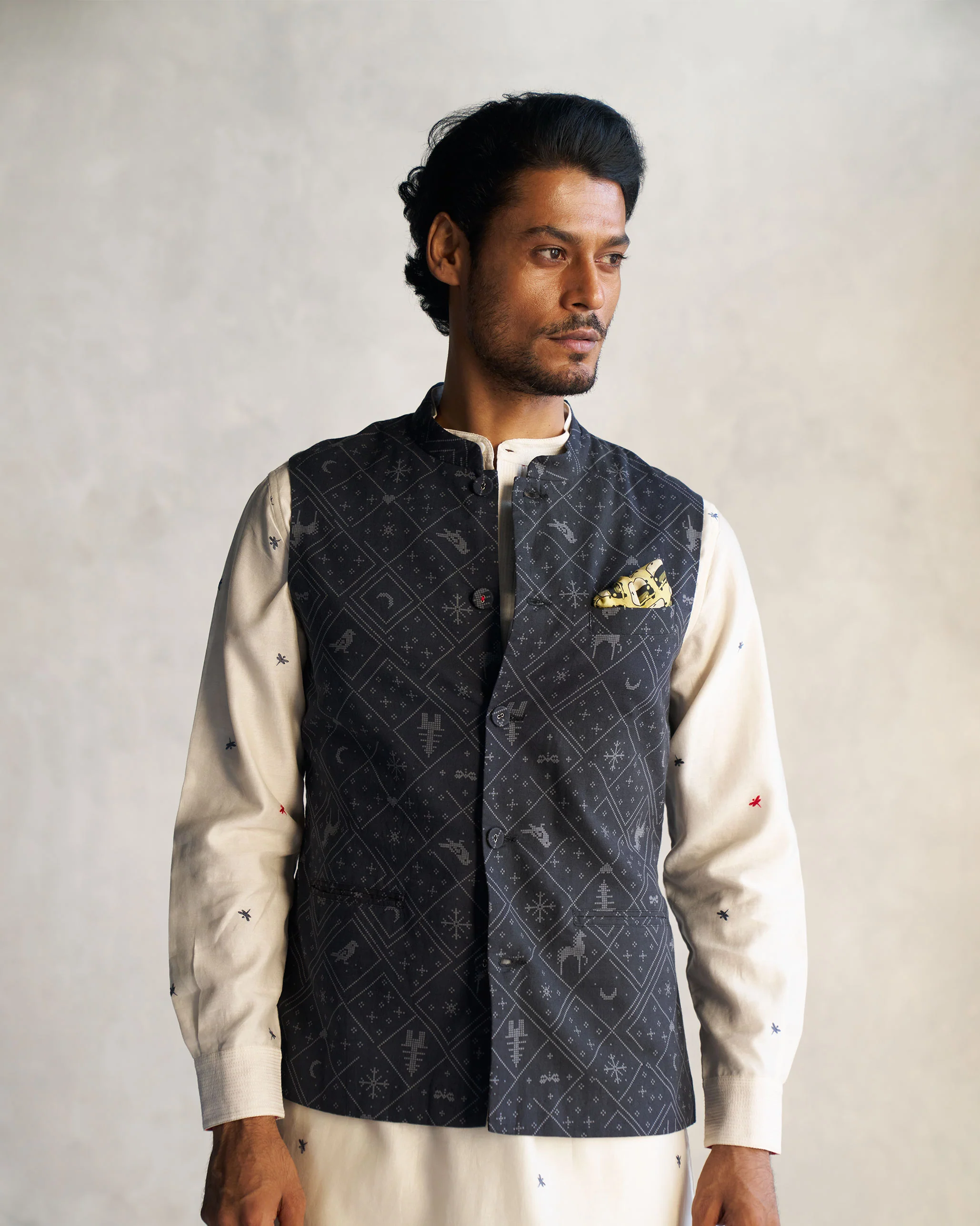 Nehru Jacket - Black - Image 4