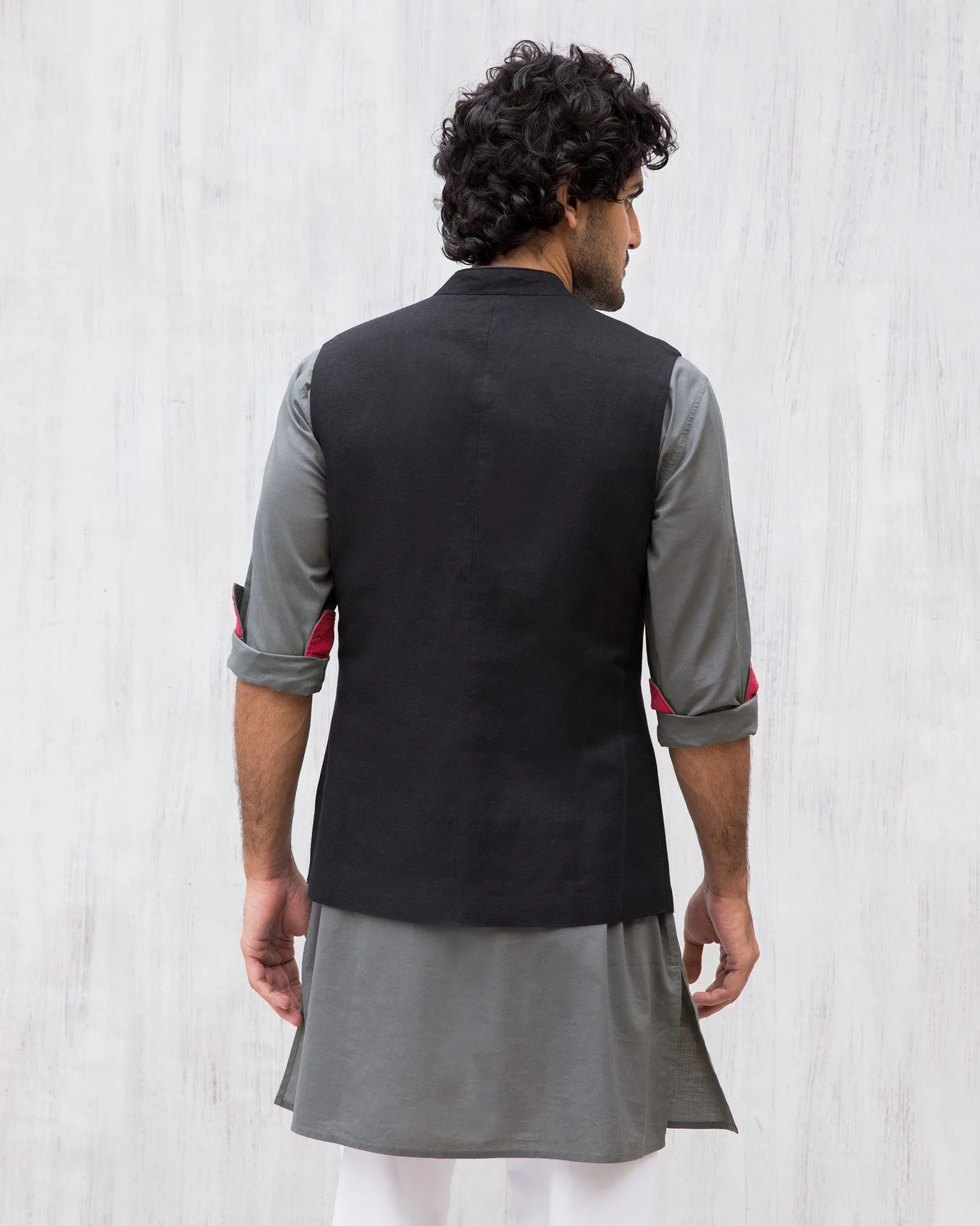 Nehru Jacket - Black - Image 2