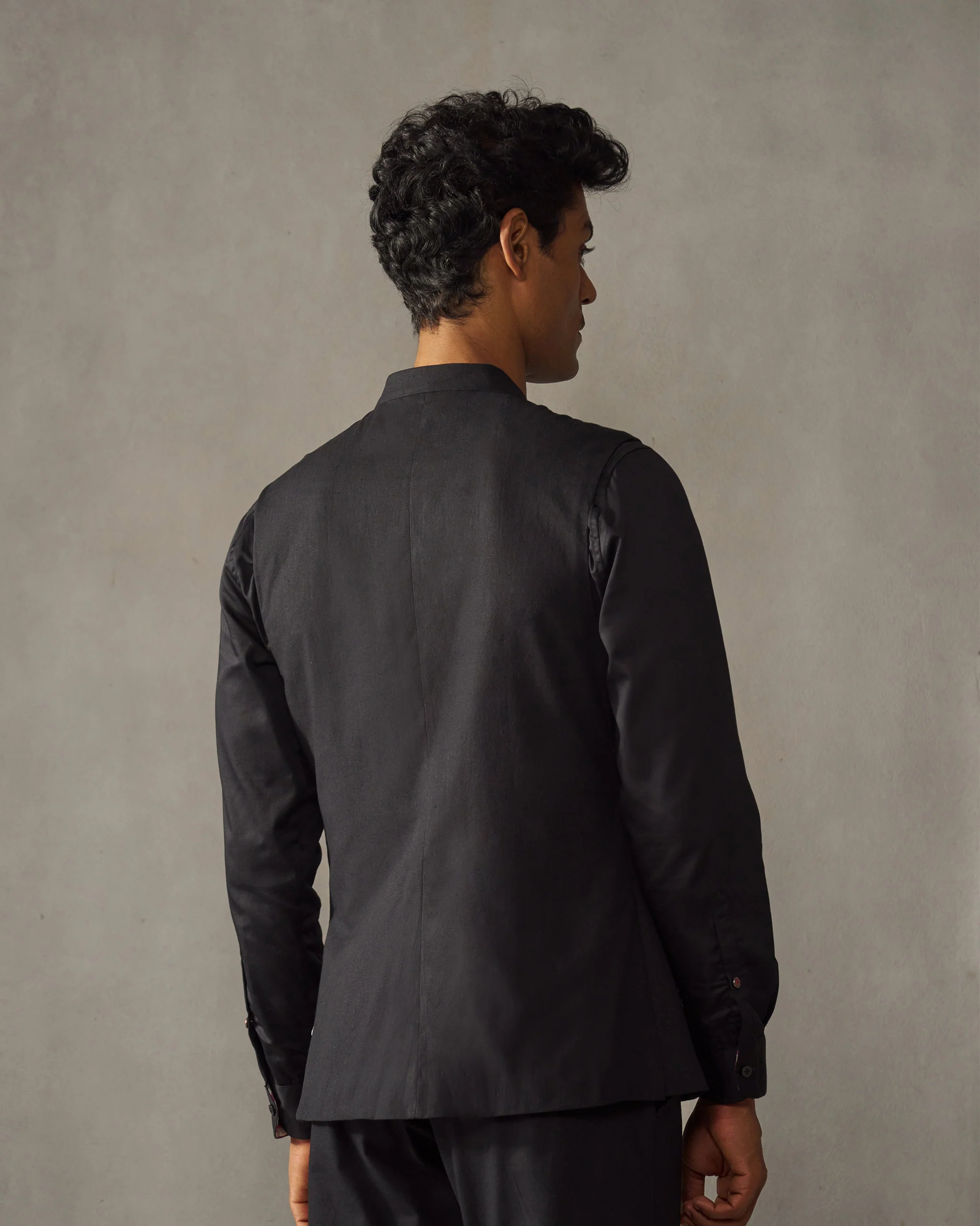 Nehru Jacket - Black - Image 3