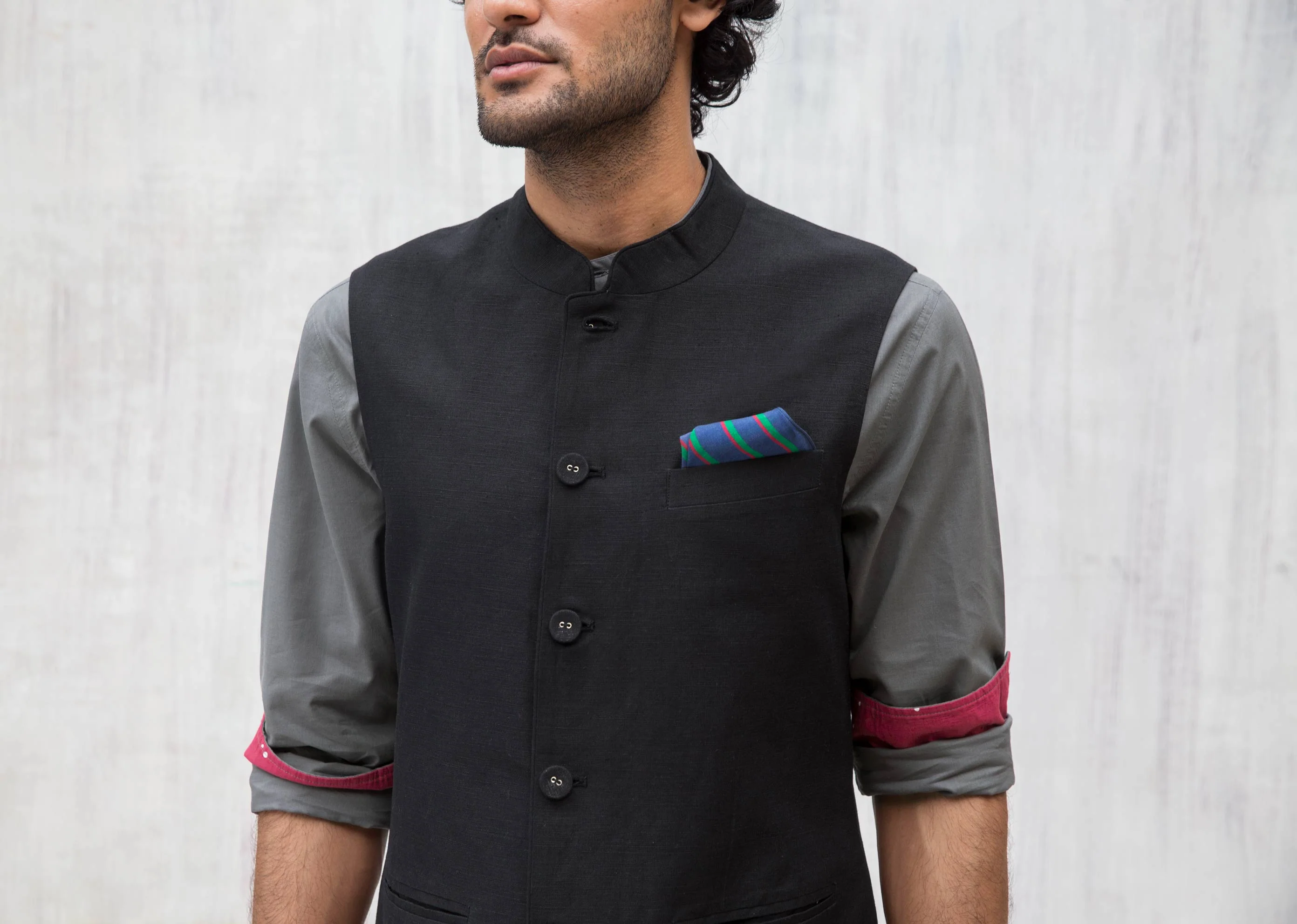 Nehru Jacket - Black - Image 3