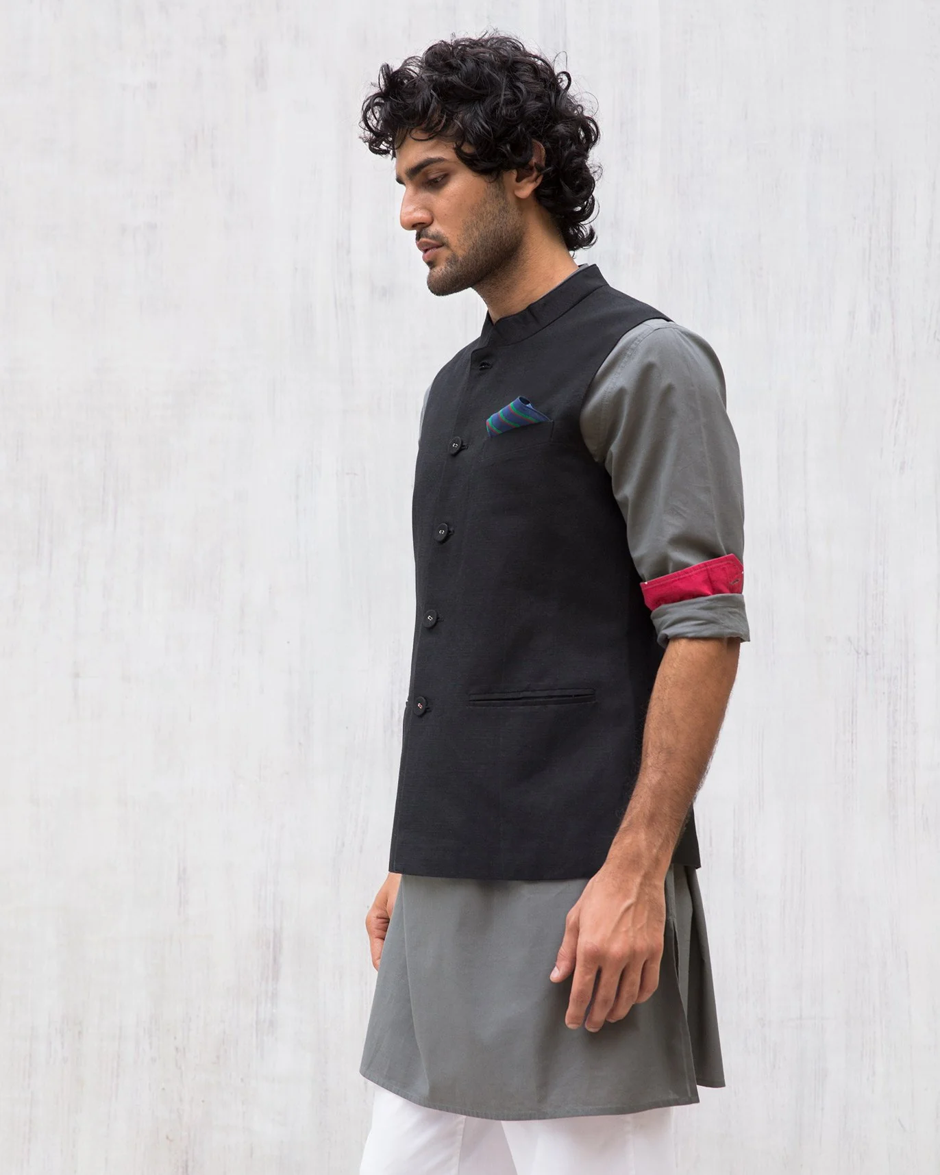 Nehru Jacket - Black - Image 5