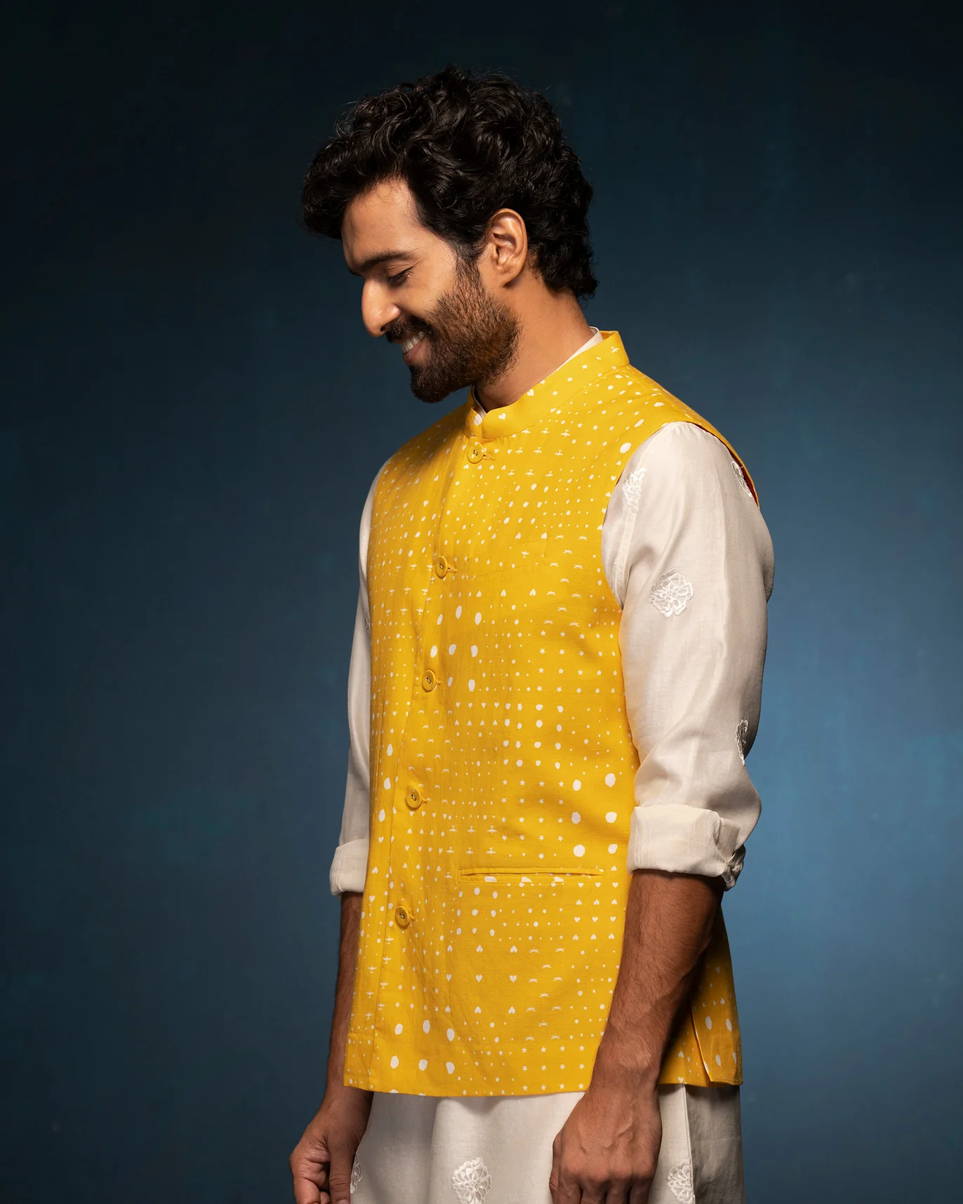 Nehru Jacket - Mustard - Image 3