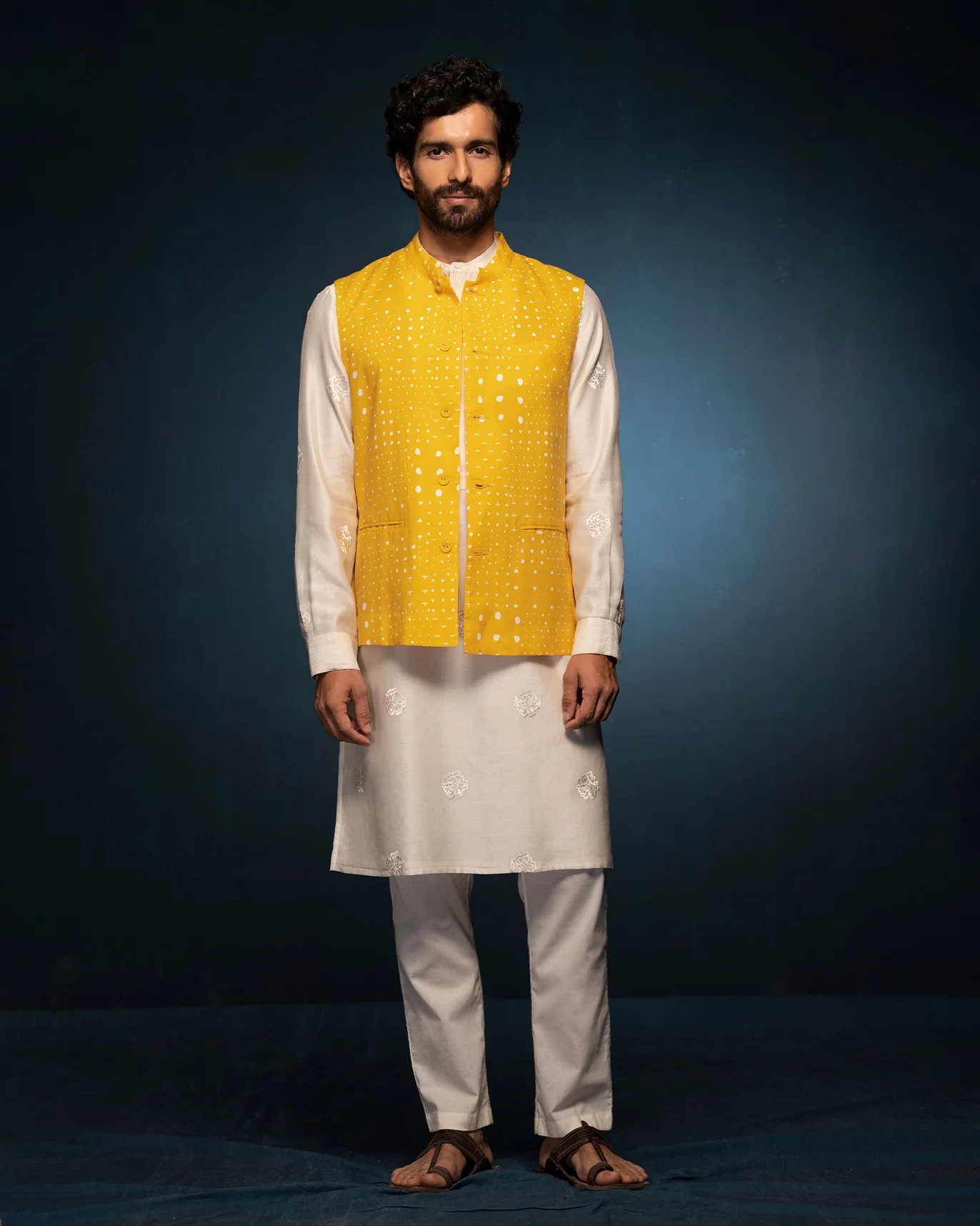 Nehru Jacket - Mustard - Image 5