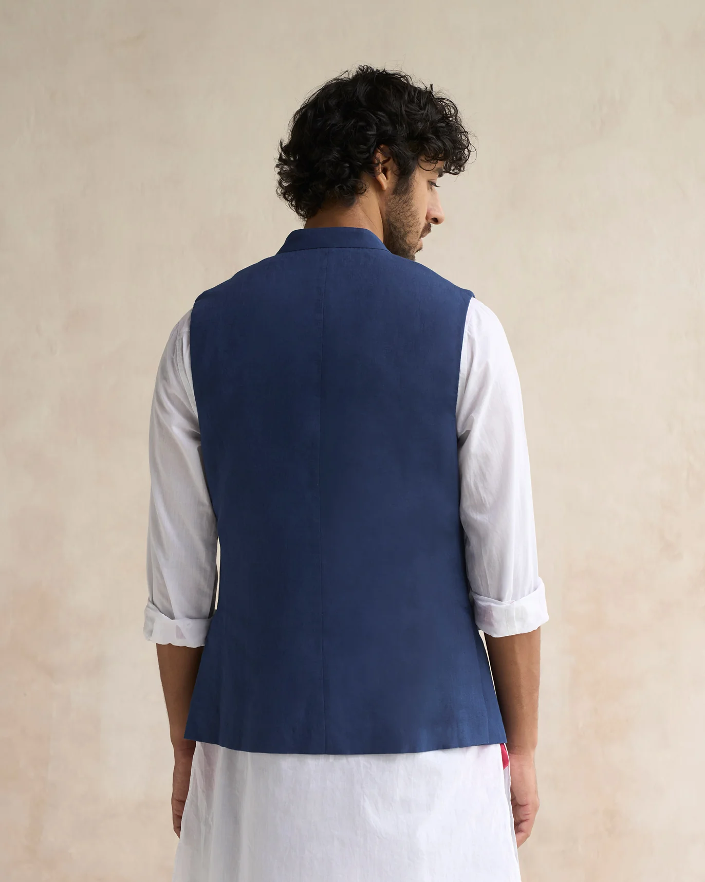 Nehru Jacket - Navy - Image 3