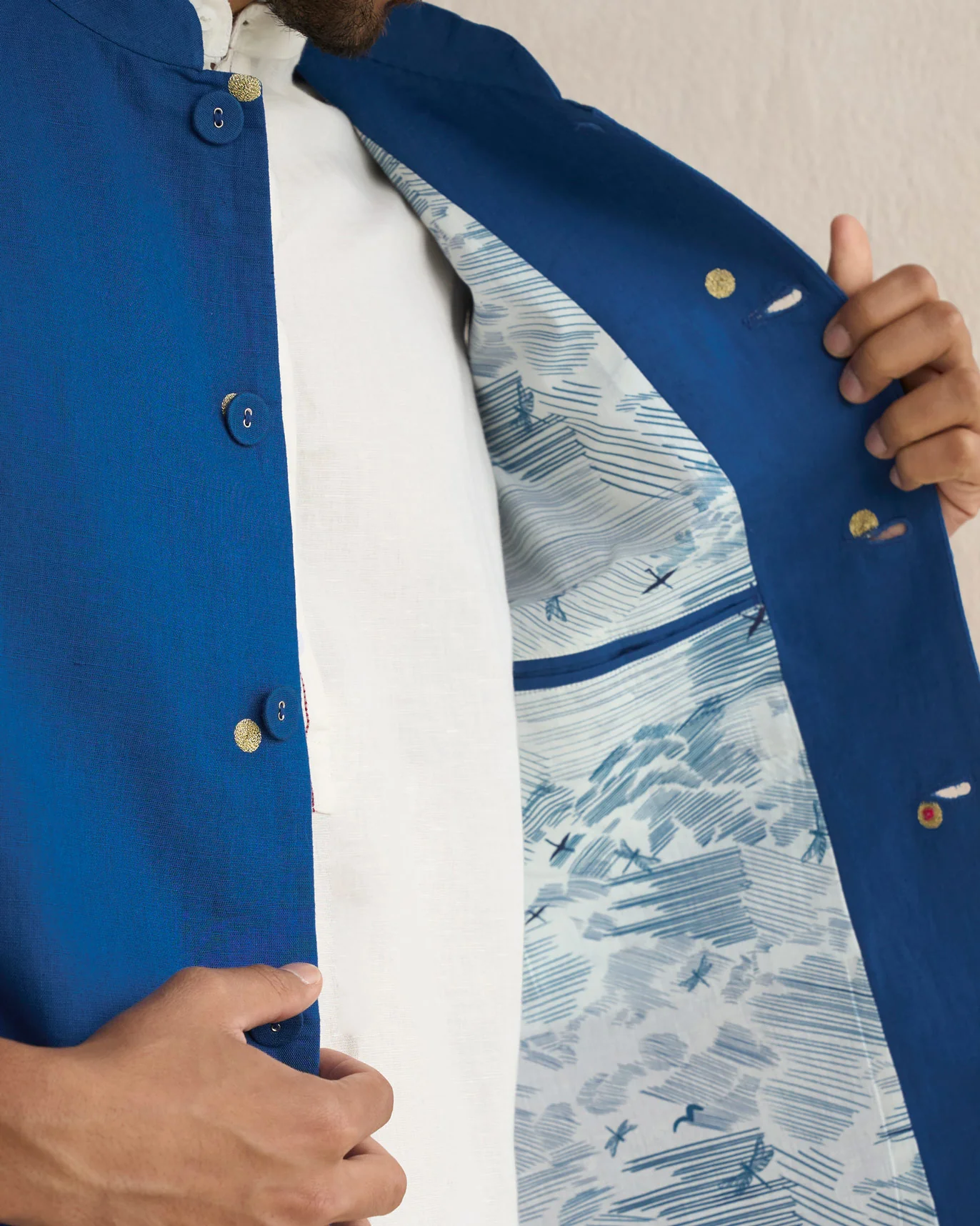 Nehru Jacket - Sapphire - Image 2