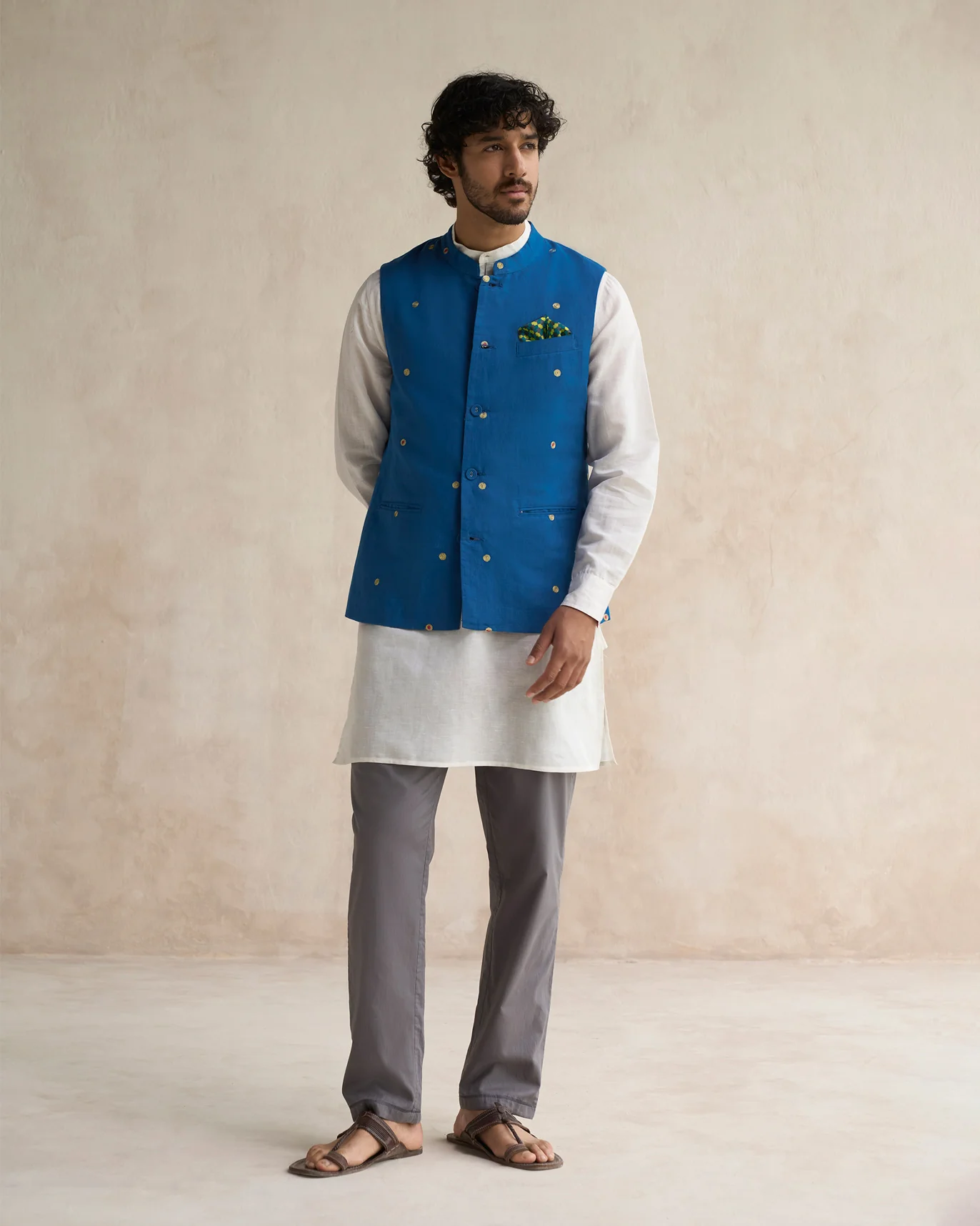 Nehru Jacket - Sapphire - Image 5