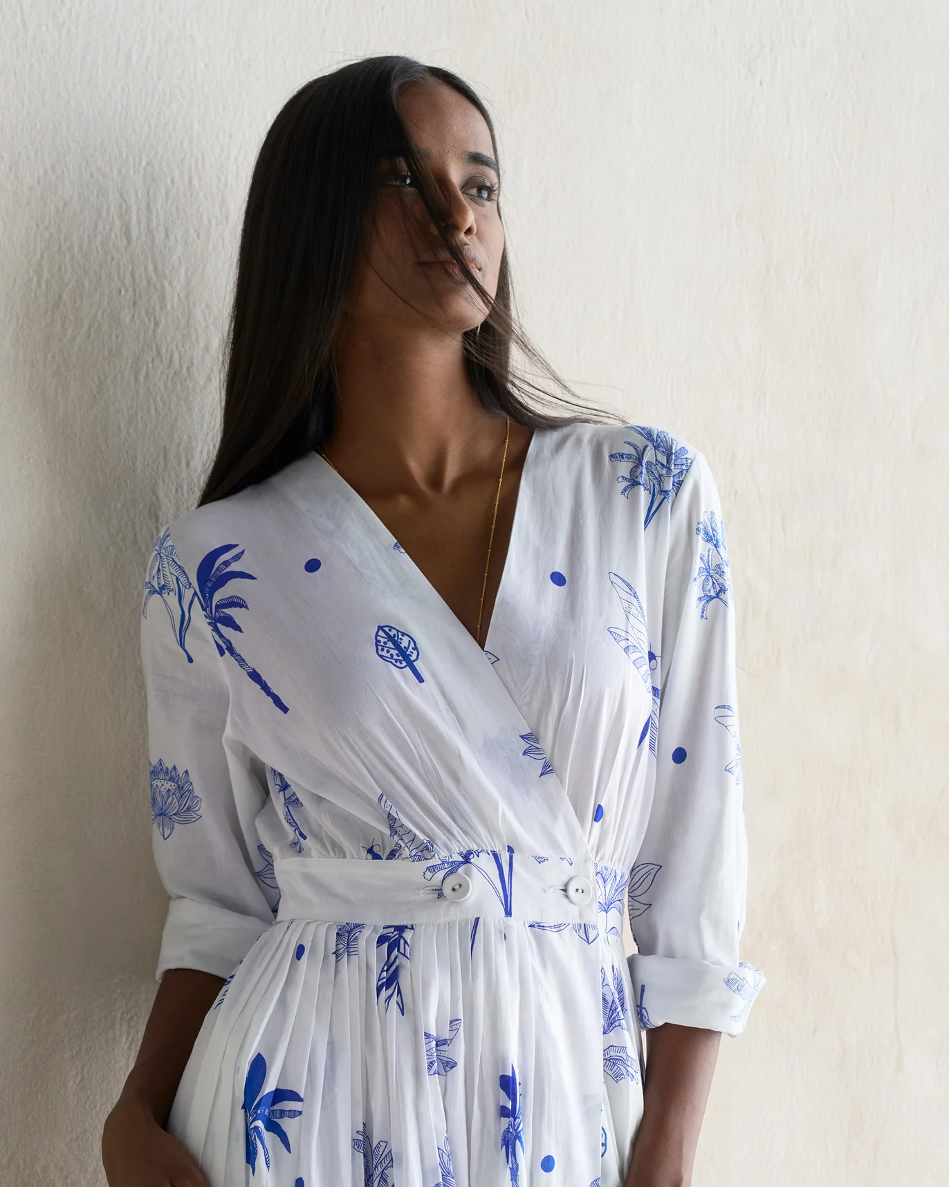 Nico Dress - Blue & White - Image 2