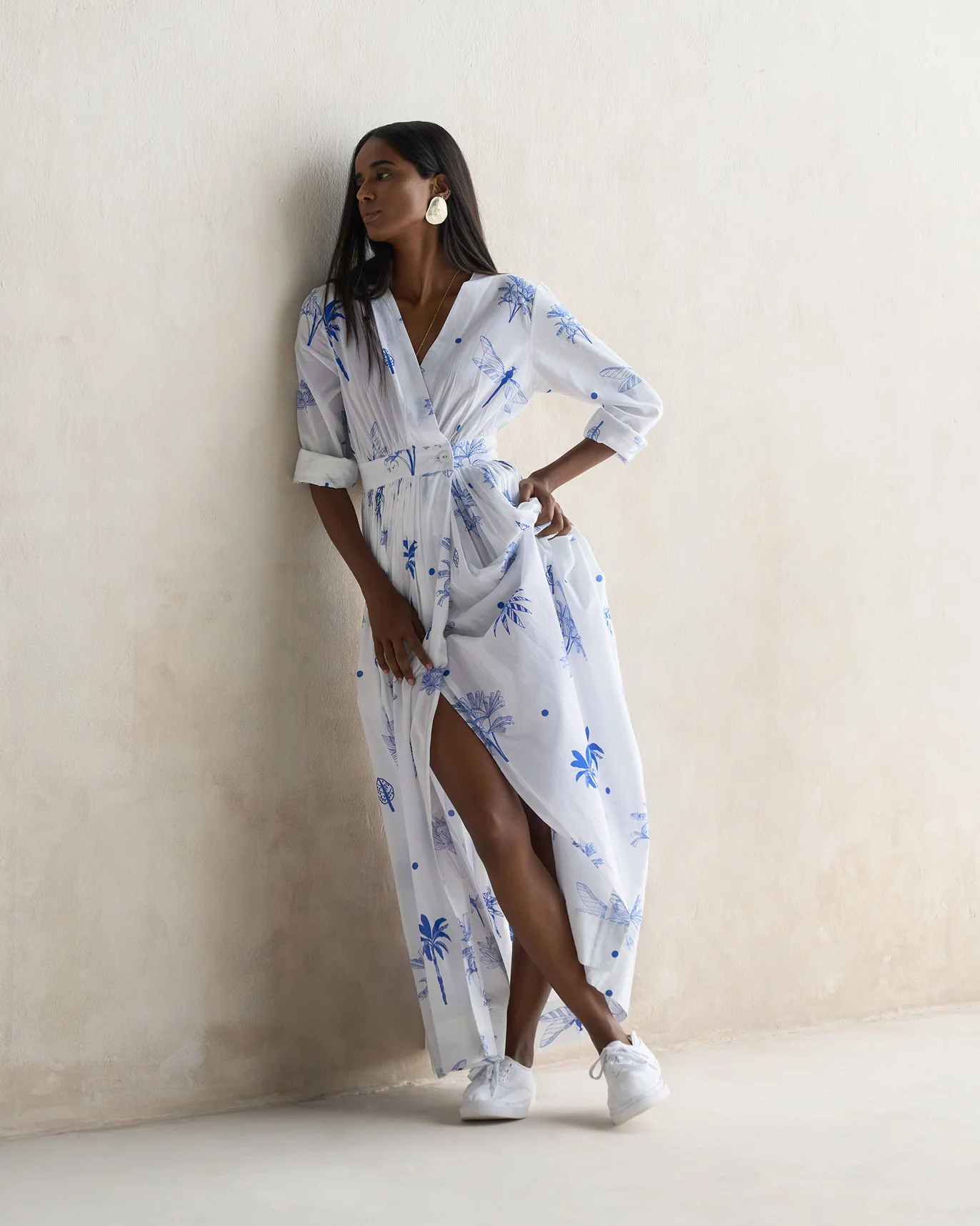 Nico Dress - Blue & White - Image 3