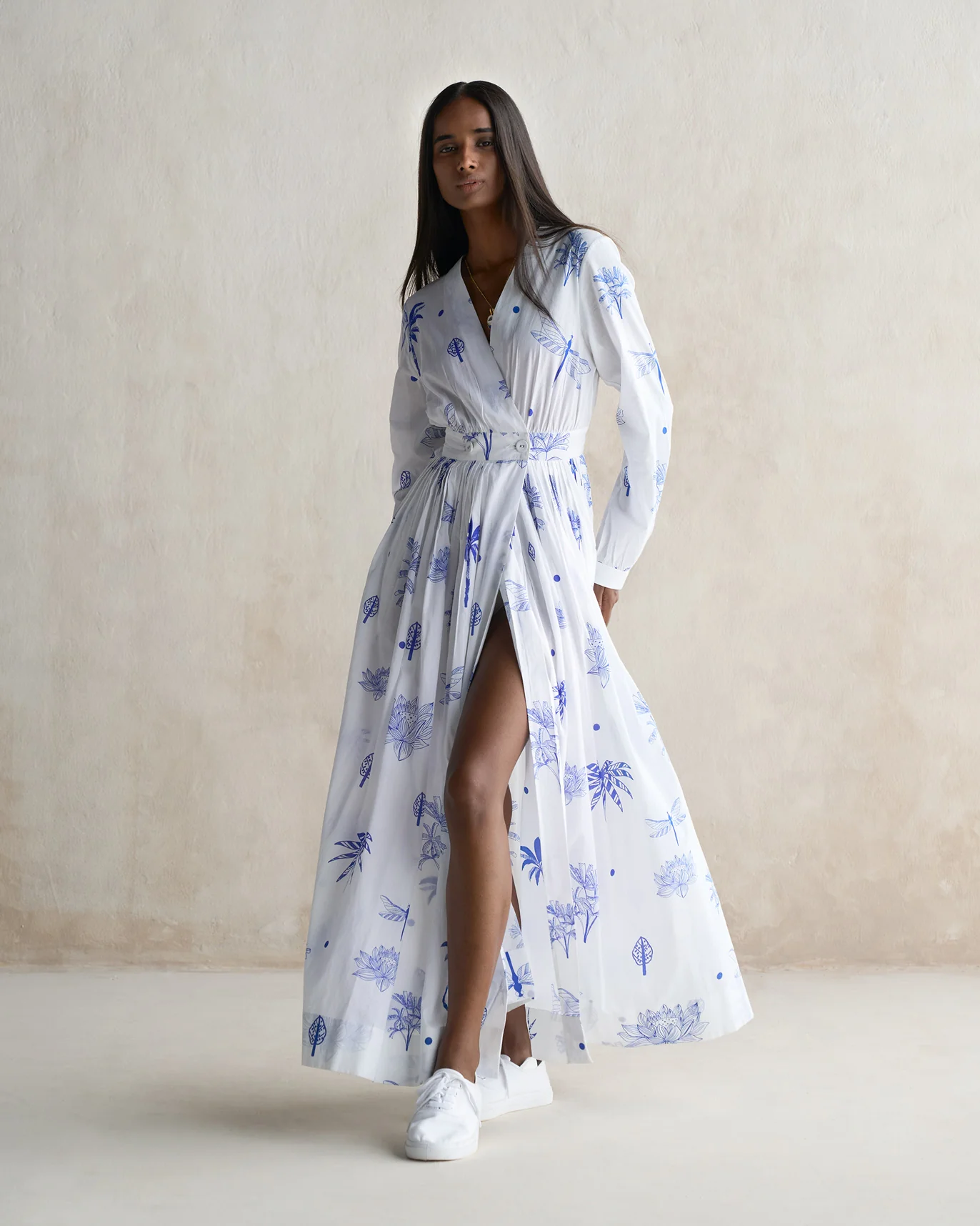 Nico Dress - Blue & White - Image 4