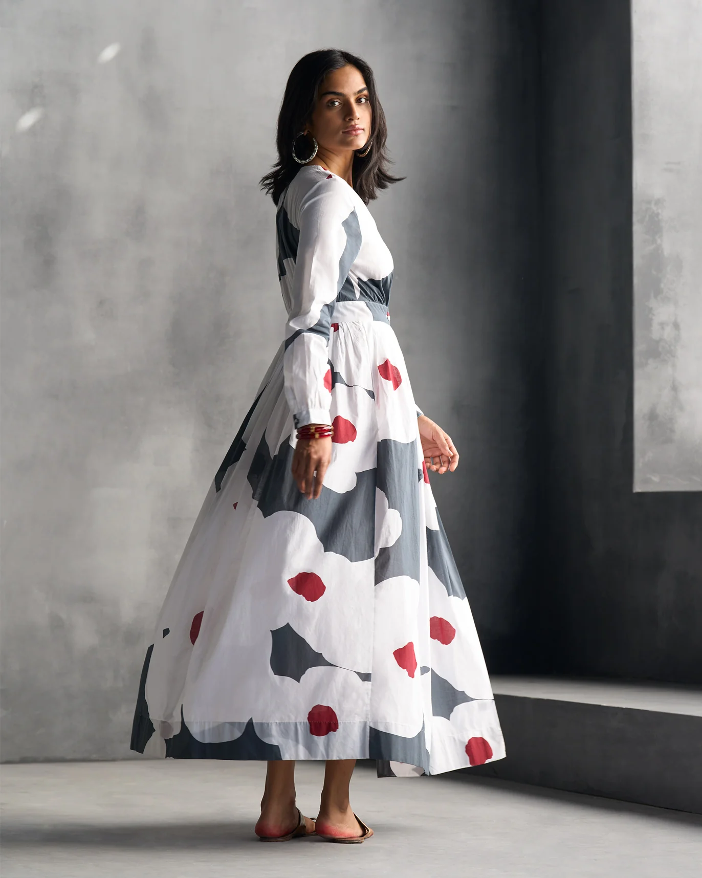 Nico Dress - Grey & White - Image 5