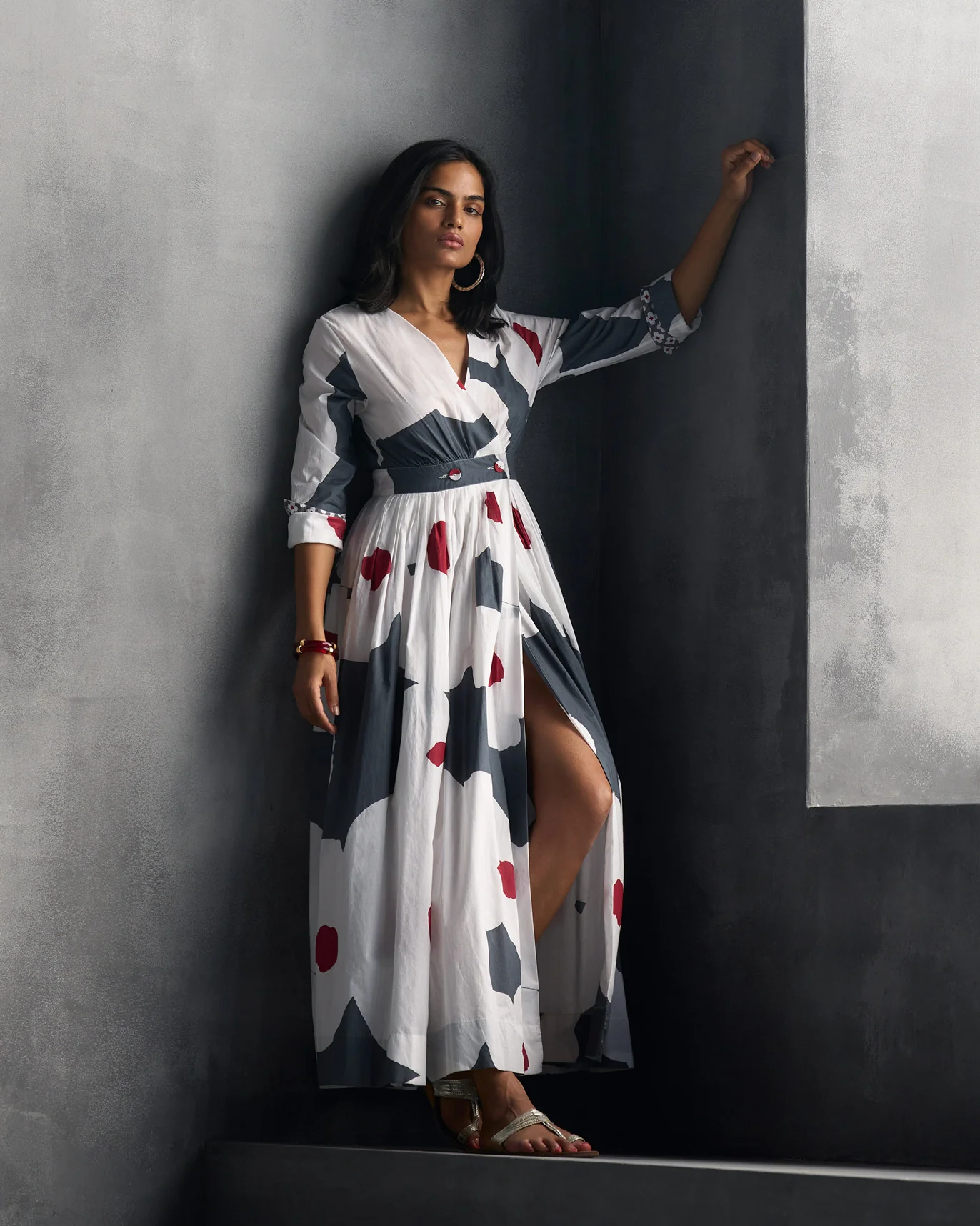 Nico Dress - Grey & White - Image 6