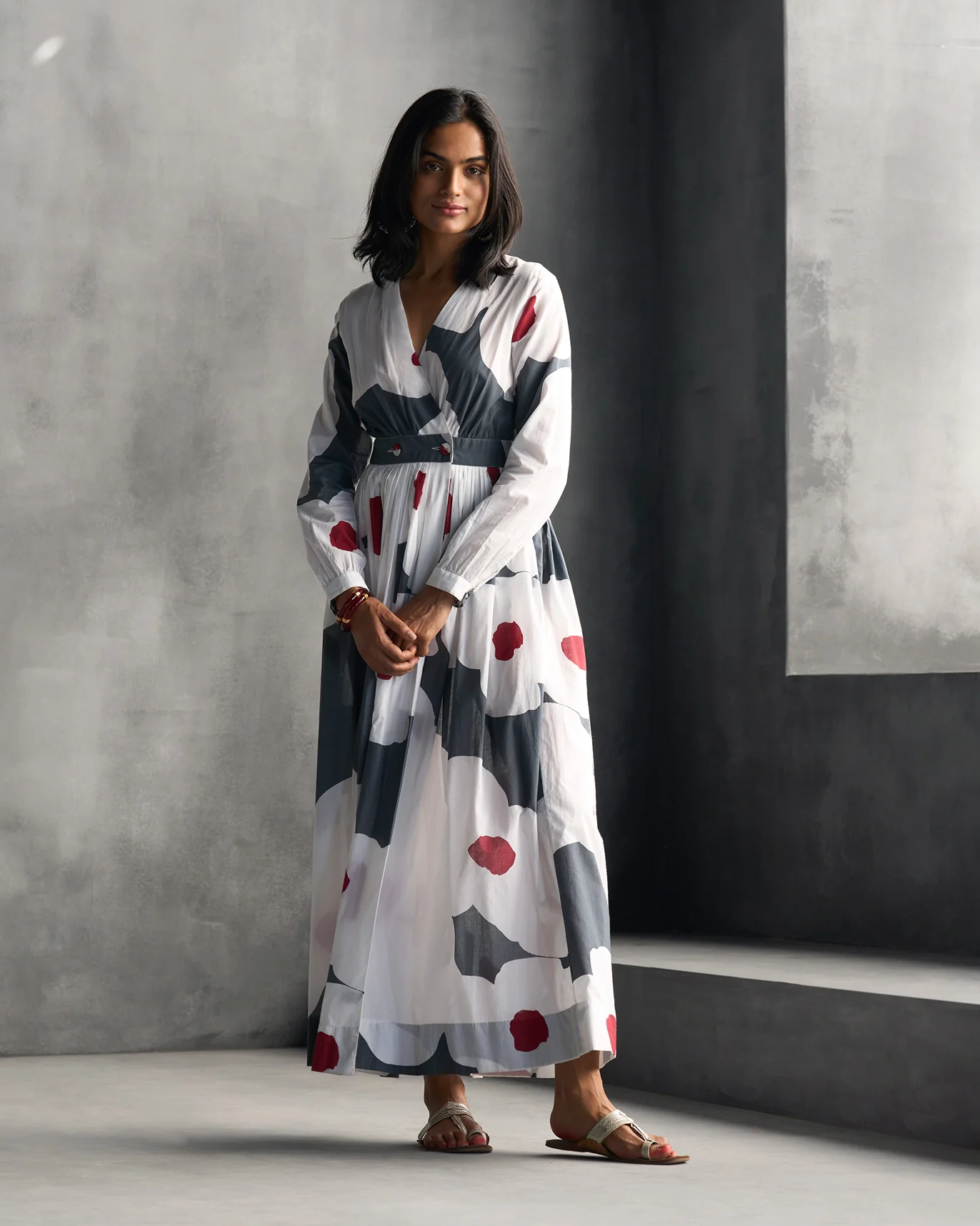 Nico Dress - Grey & White - Image 7