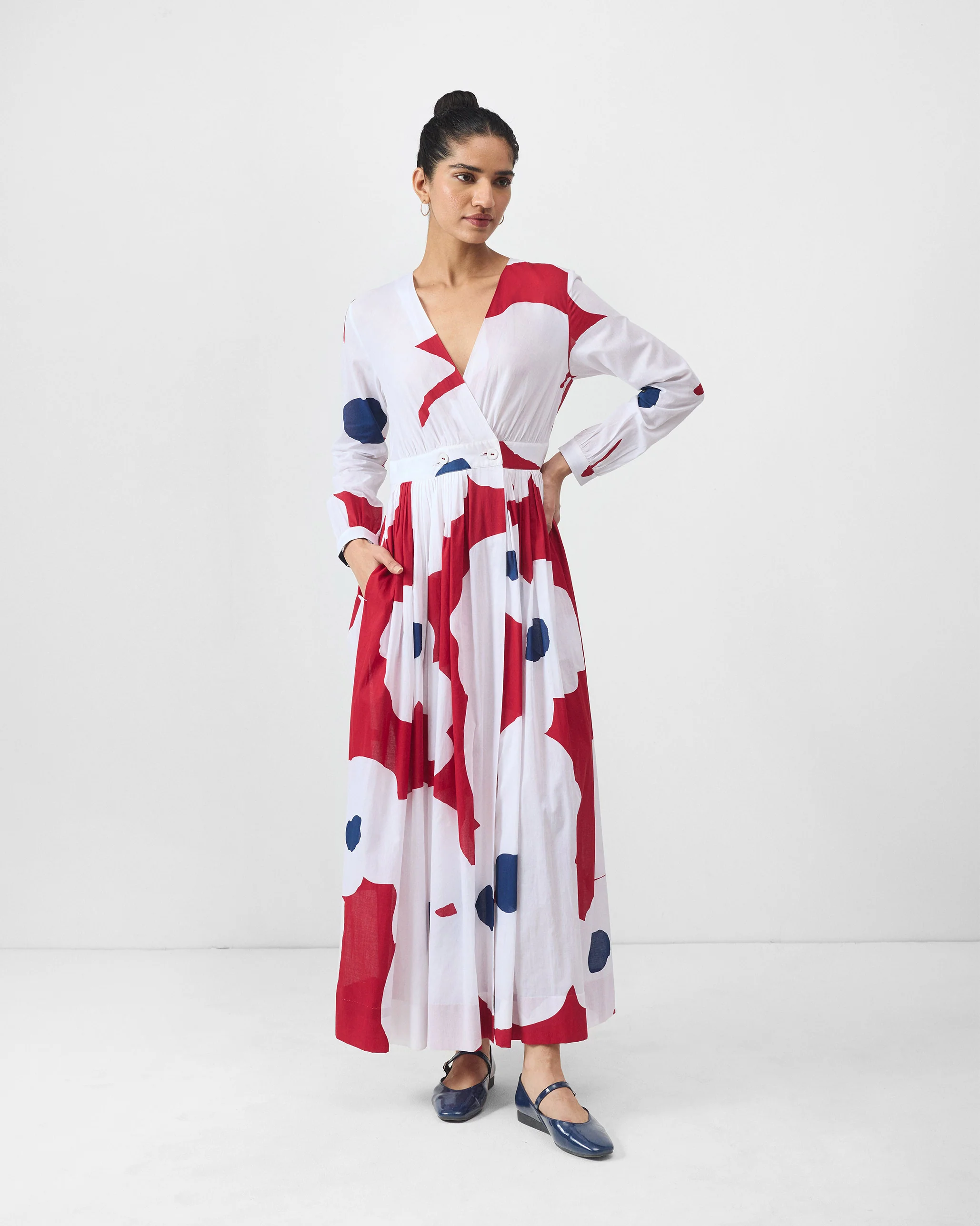 Nico Dress - Red & White Print - Image 3