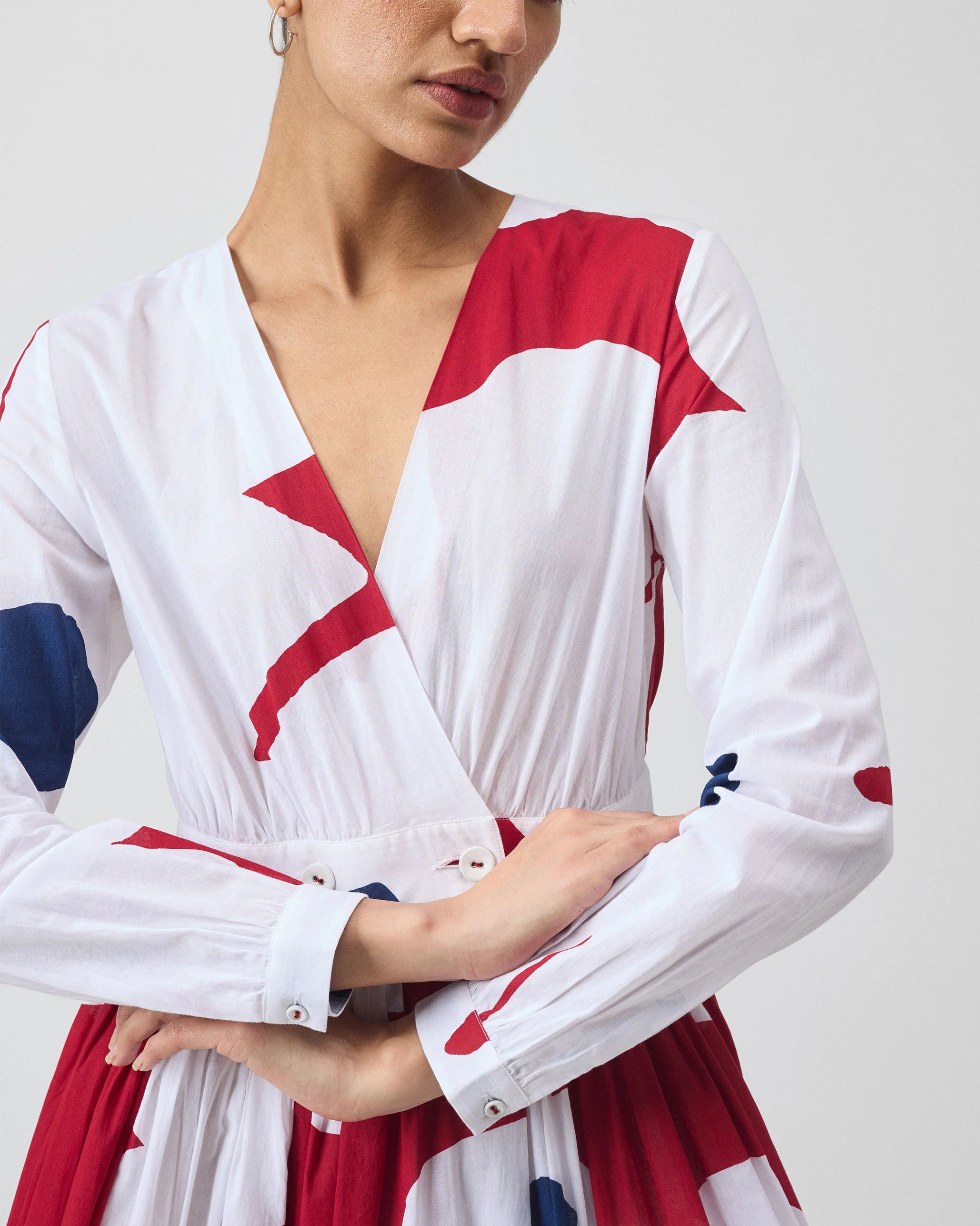 Nico Dress - Red & White Print - Image 5