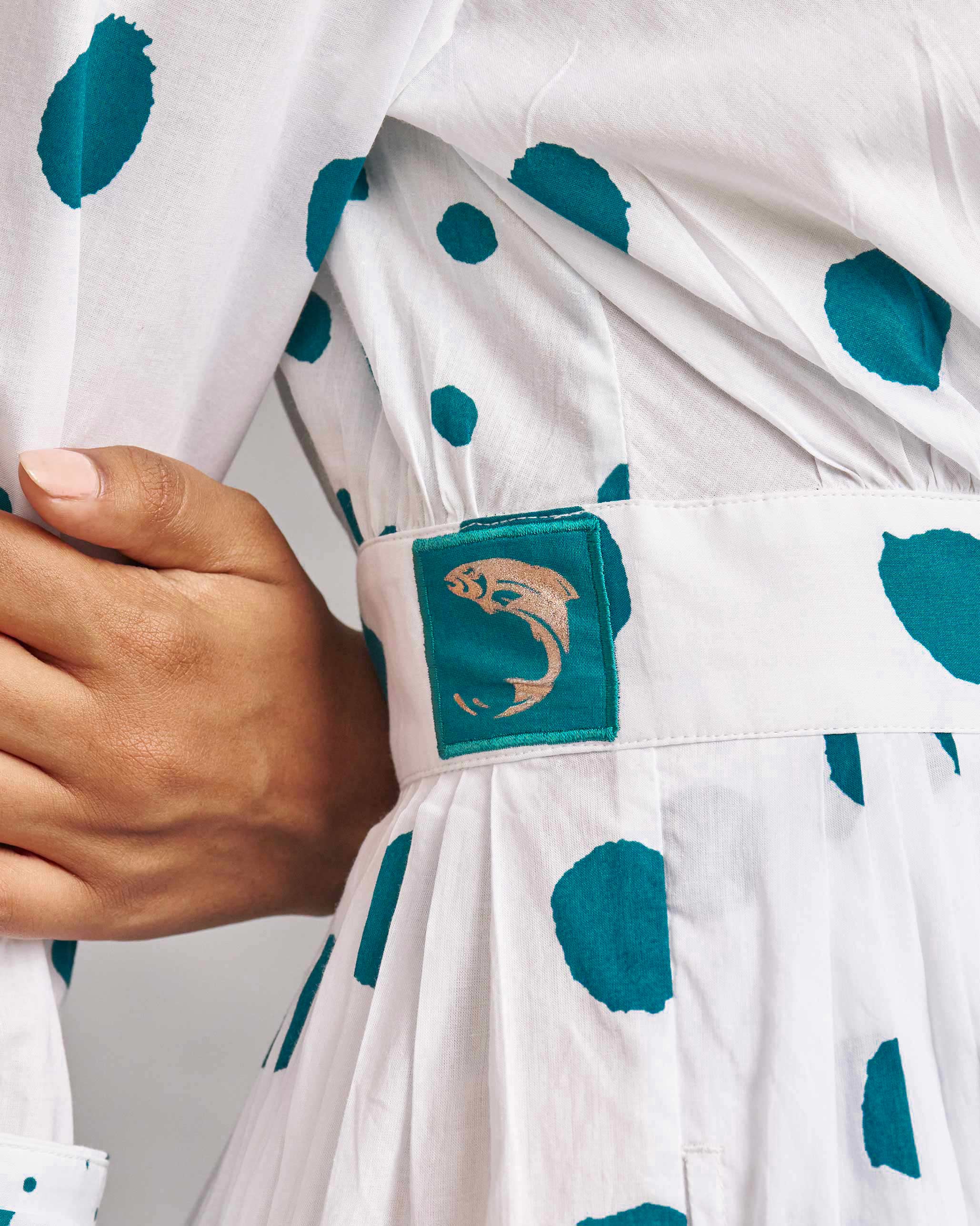 Nico Dress - White & Teal Tssxnb - Image 2