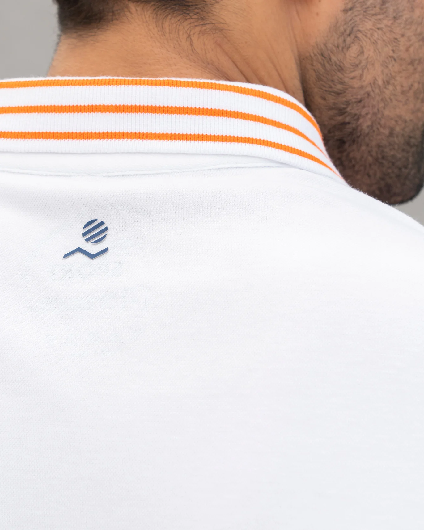 Nico Tennis Polo T-shirt - White & Orange - Image 2