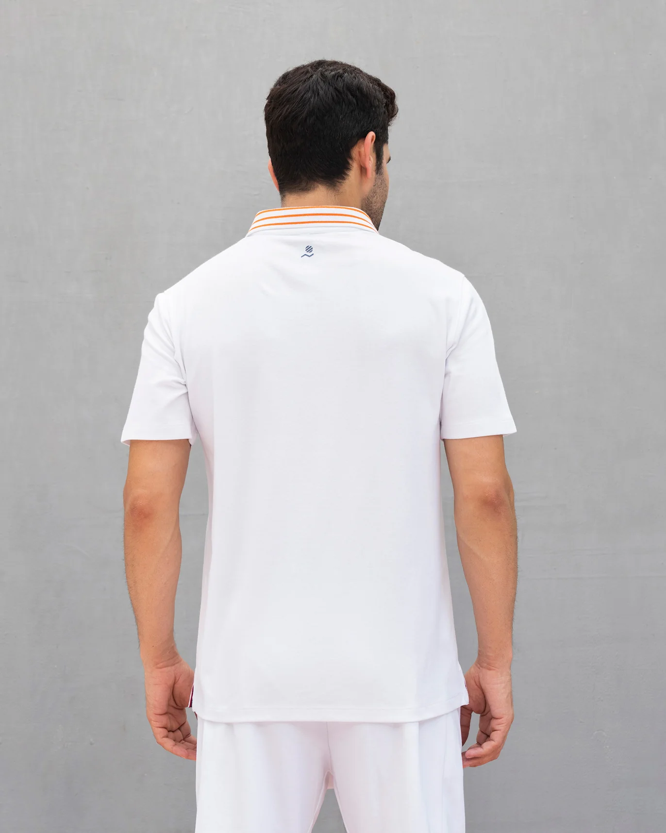 Nico Tennis Polo T-shirt - White & Orange - Image 3