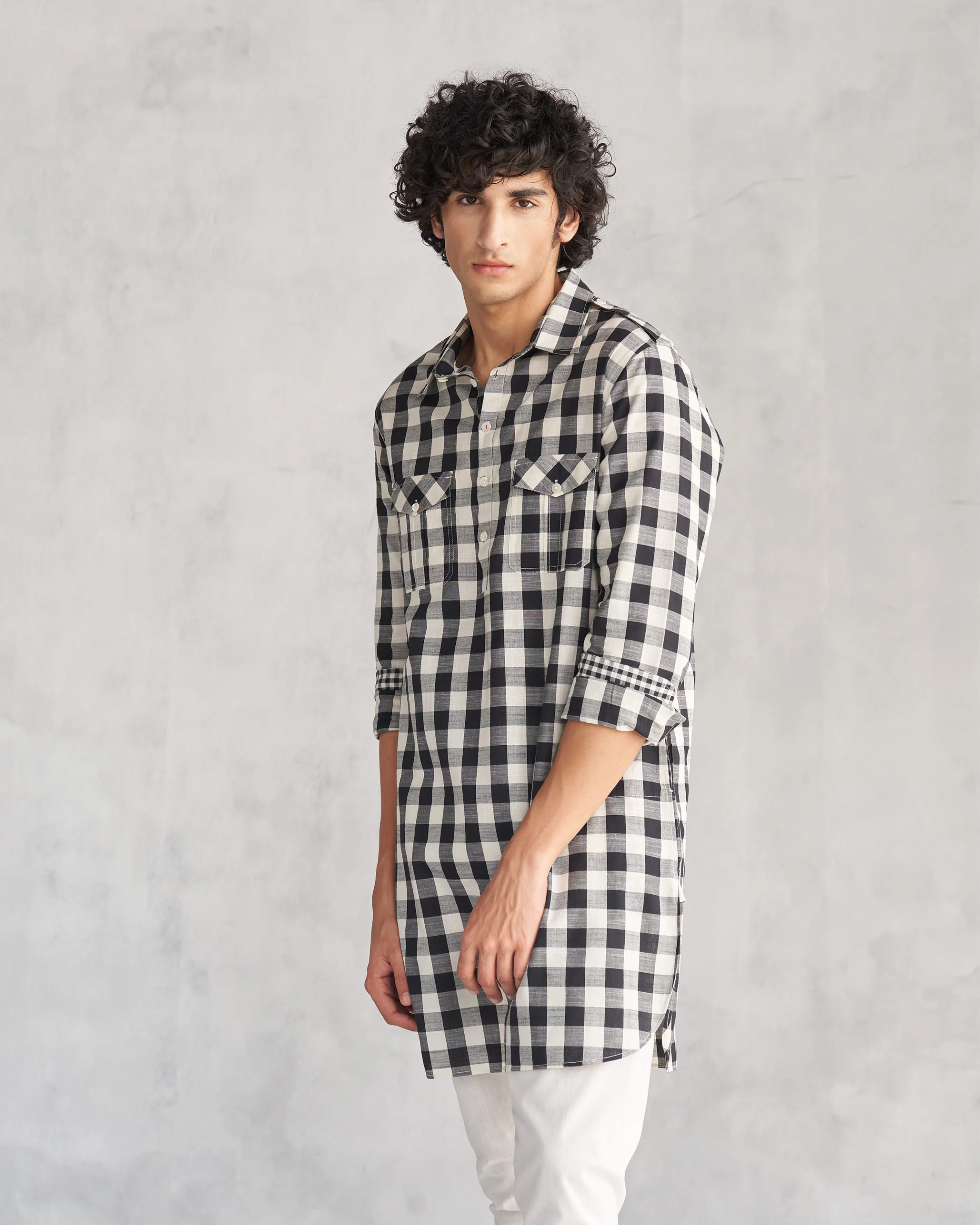 Nizamuddin Kurta - Black & Ivory - Image 5