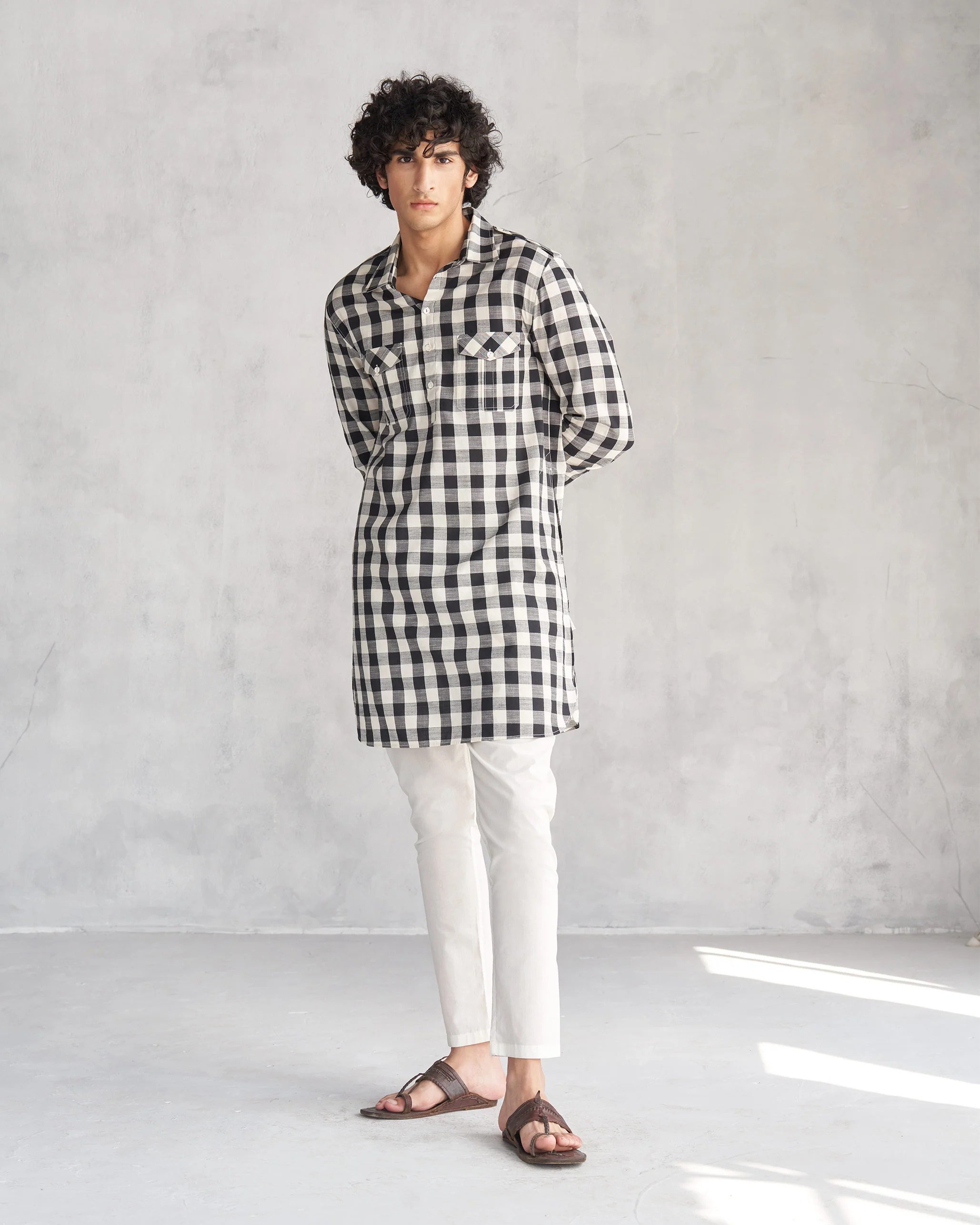 Nizamuddin Kurta - Black & Ivory - Image 6