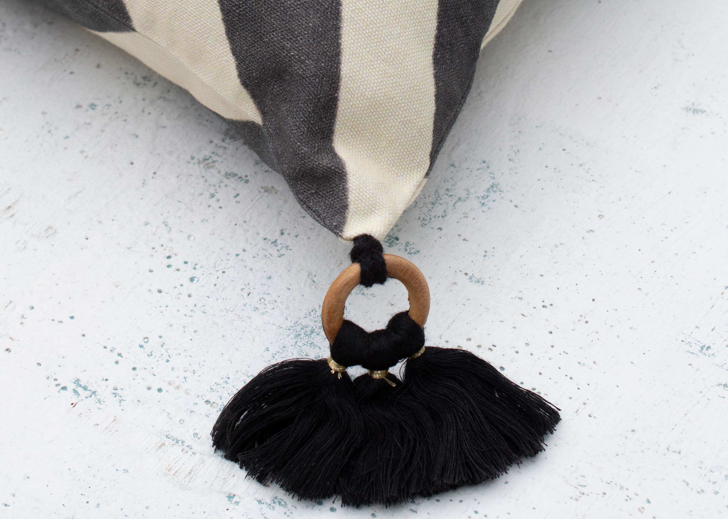 Nizara Herring Cushion - Charcoal - Image 3