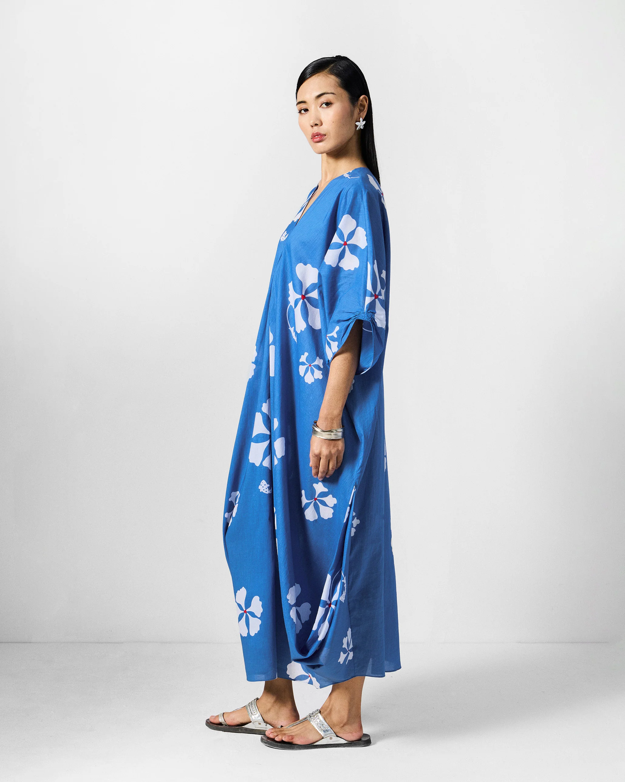 Nova Kurta - Blue & White Printed - Image 3