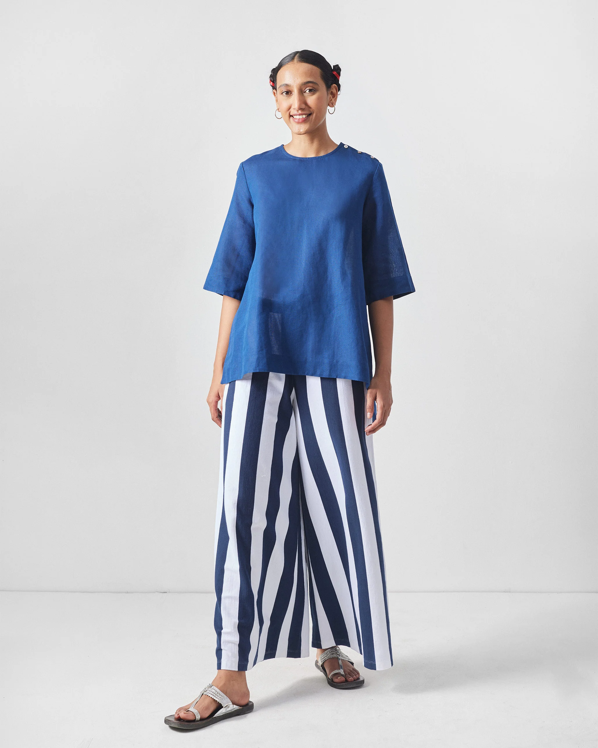 Nova Lounge Pants - Navy & White Stripes - Image 5