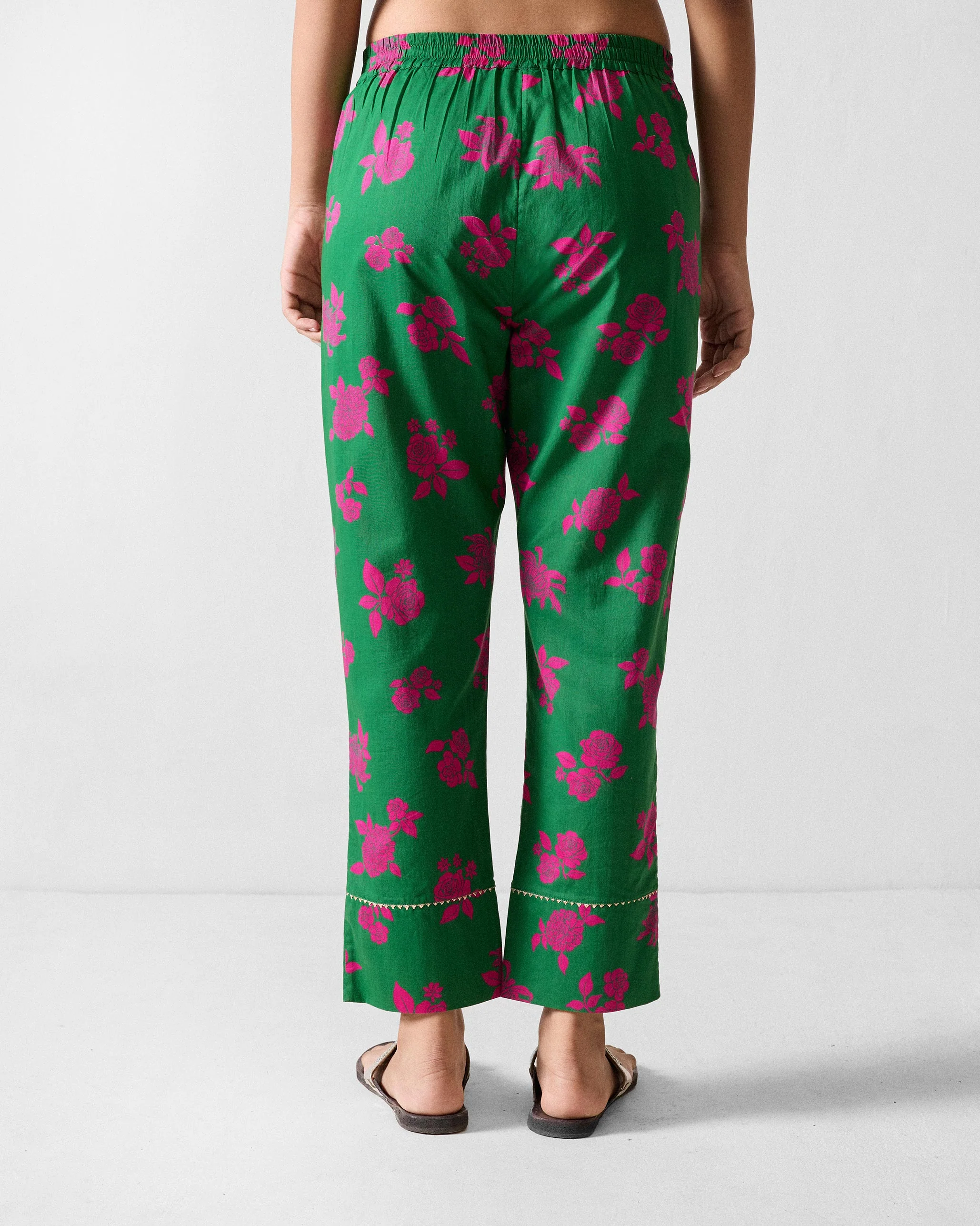 Novel Narrow Pants - Green Printed - Image 4