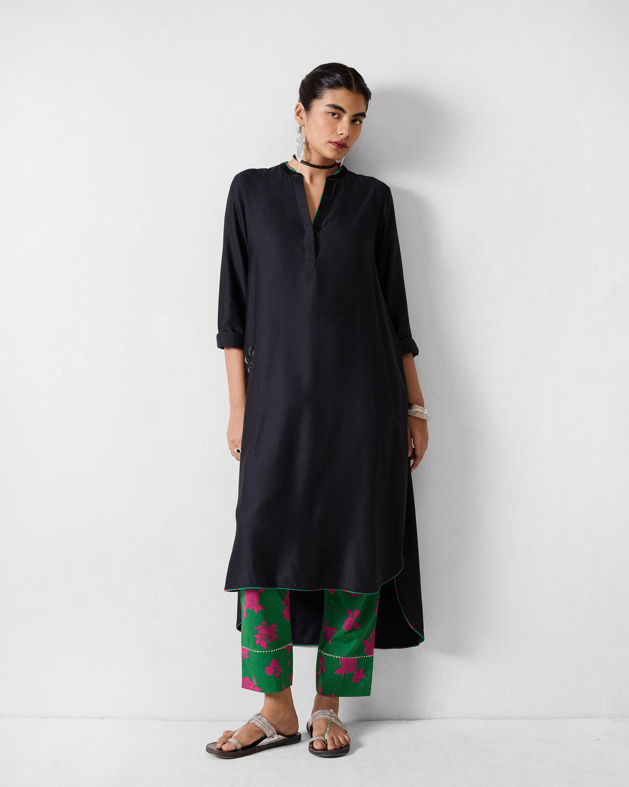 Novel Narrow Pants - Green Printed - Image 6