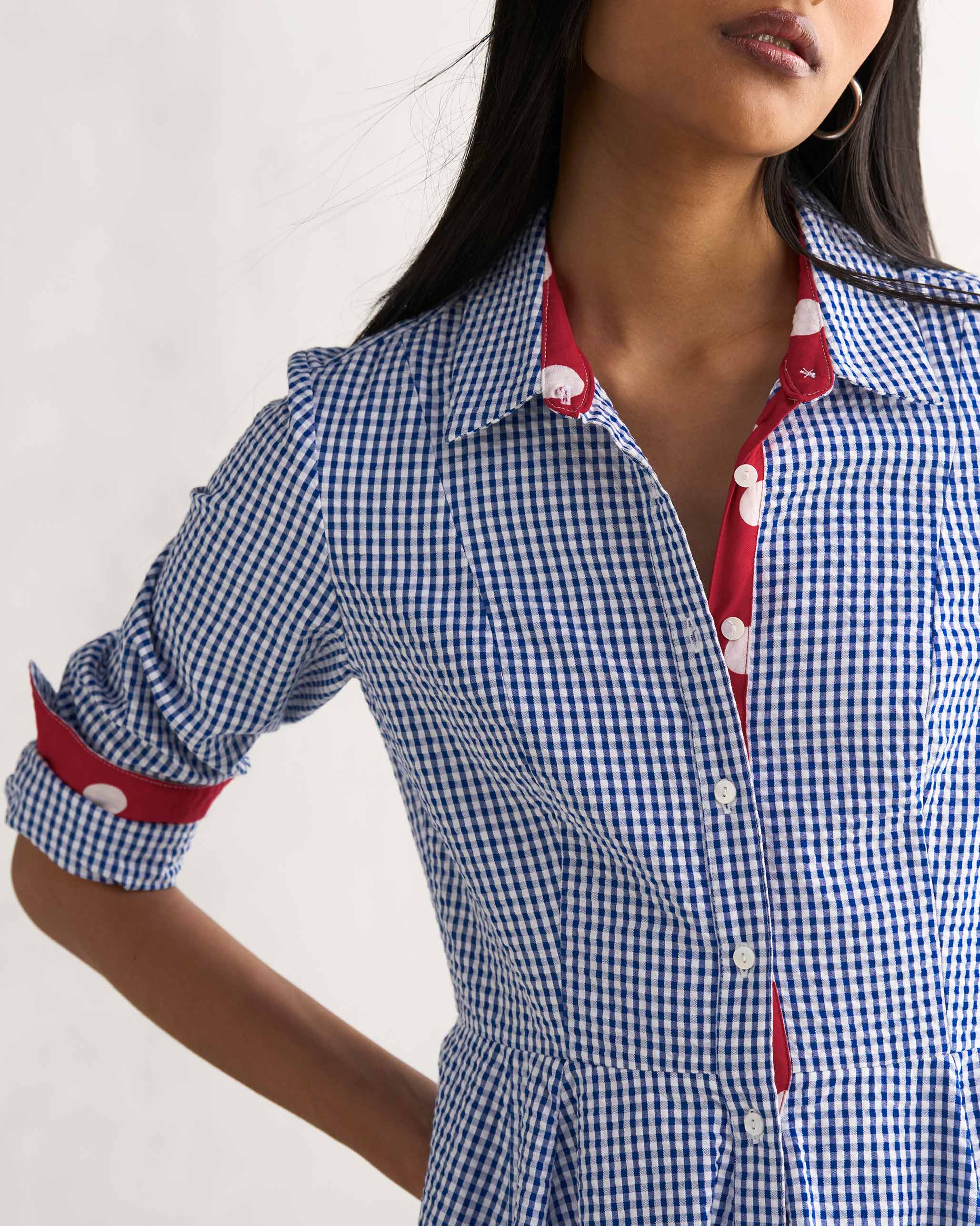 Nungwi Shirt Dress - Blue & White - Image 2
