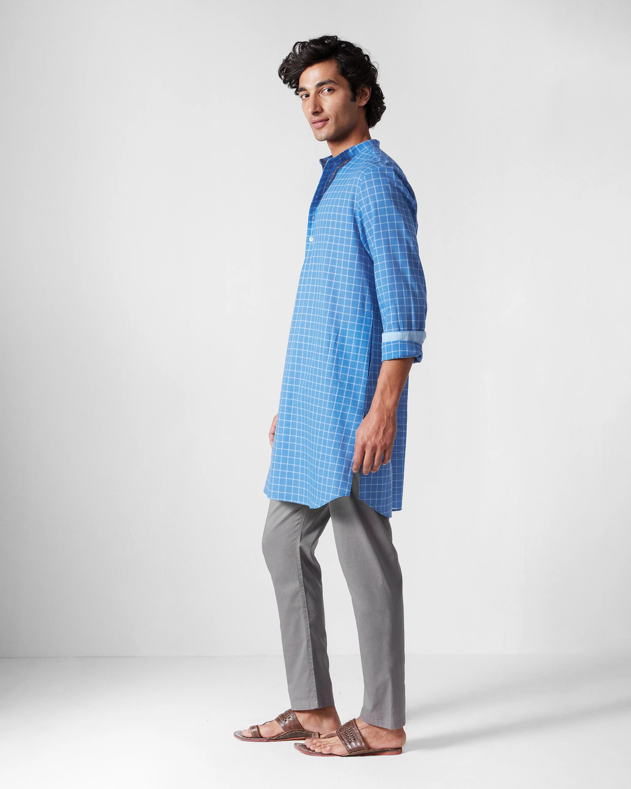 Nysa Kurta - Riverside Blue Checks - Image 3