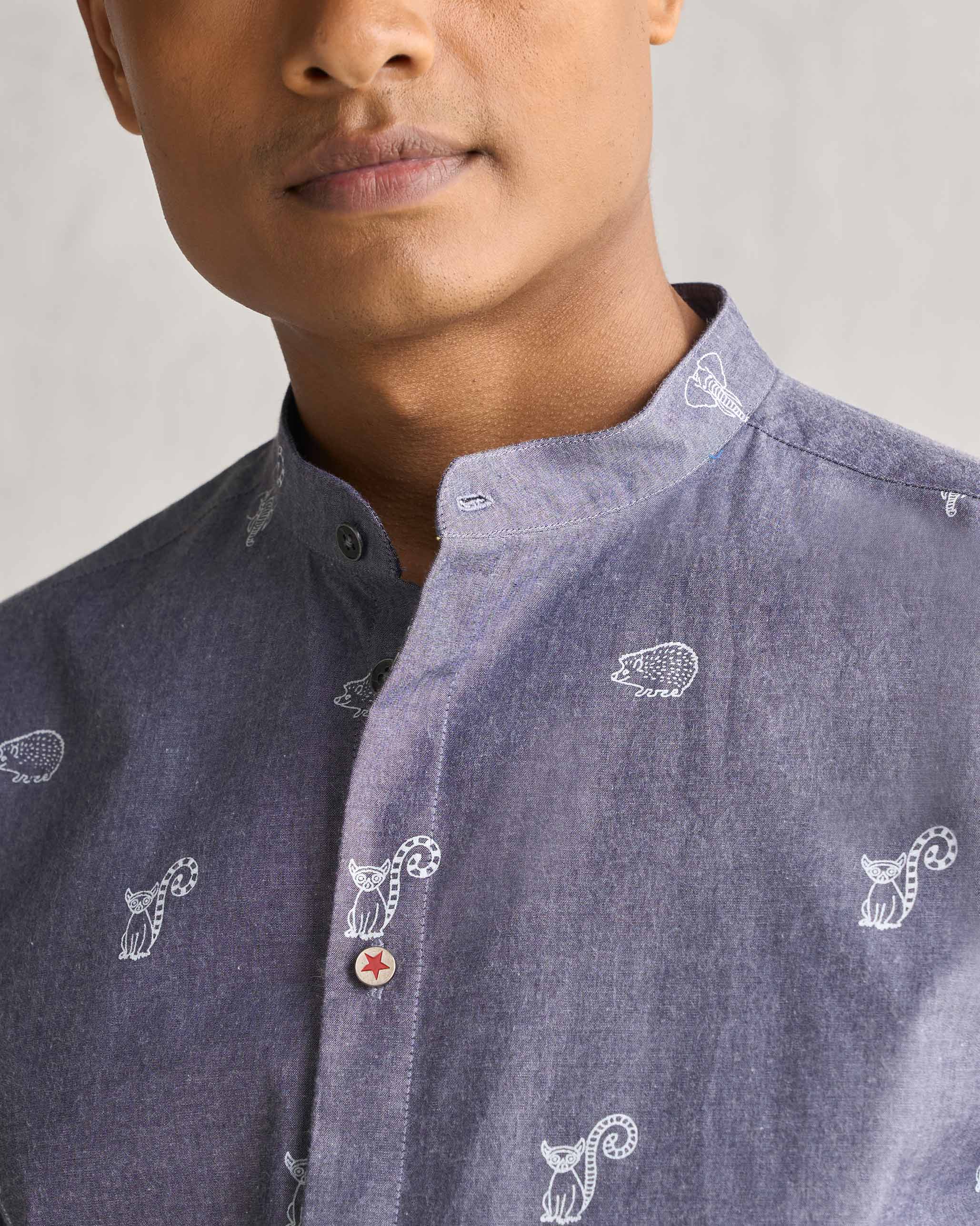 One Button Shirt - Grey - Image 2