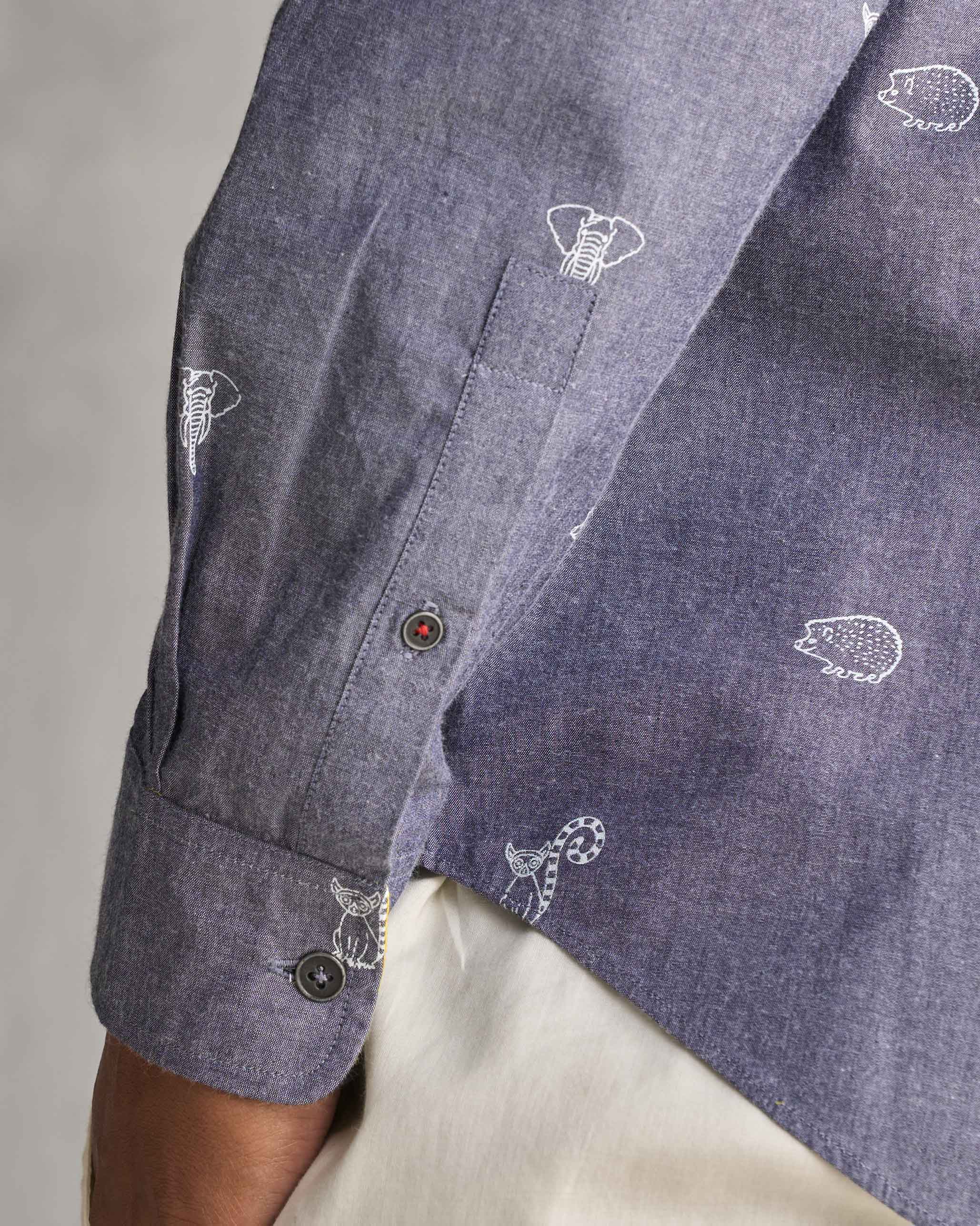 One Button Shirt - Grey - Image 4
