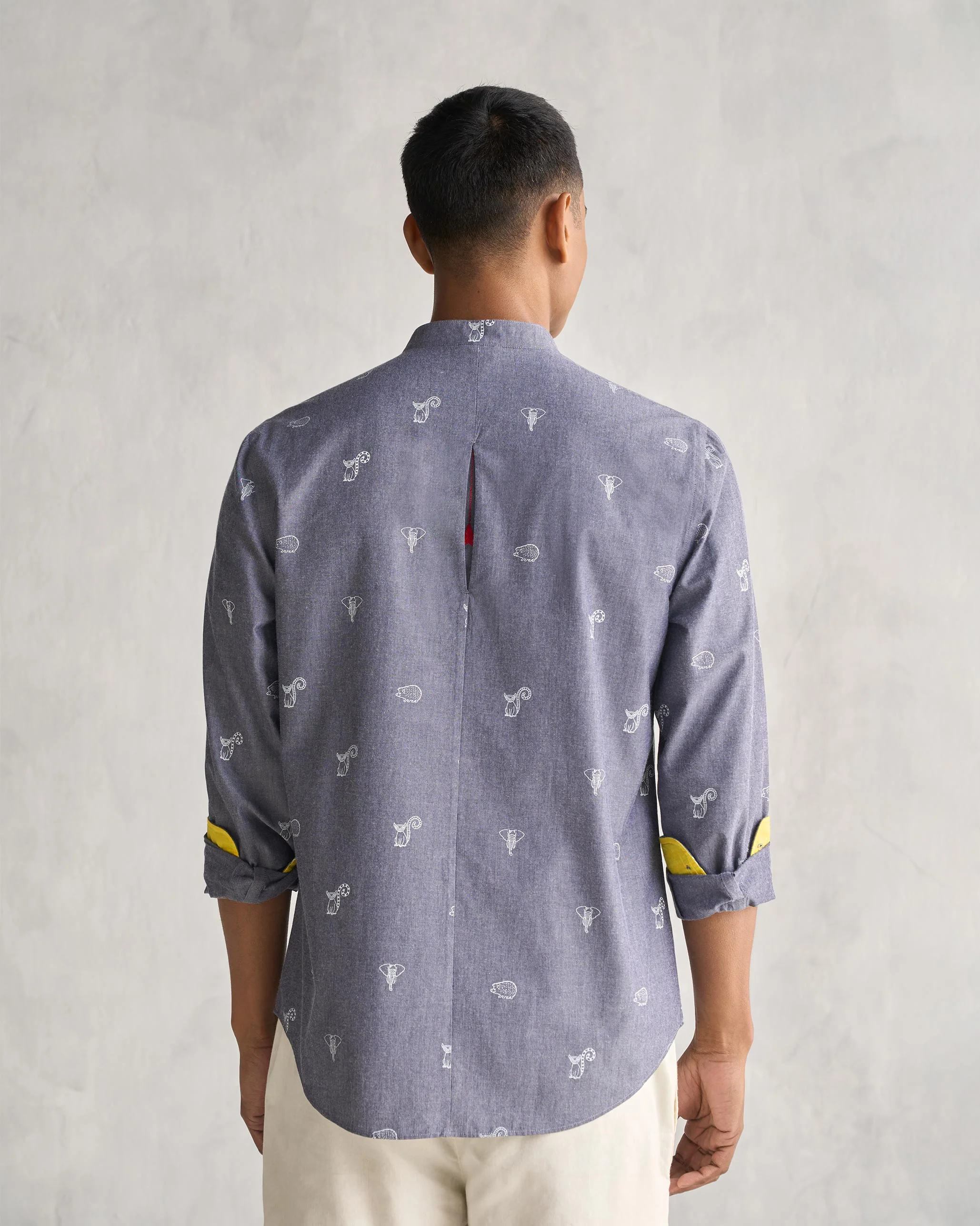 One Button Shirt - Grey - Image 6