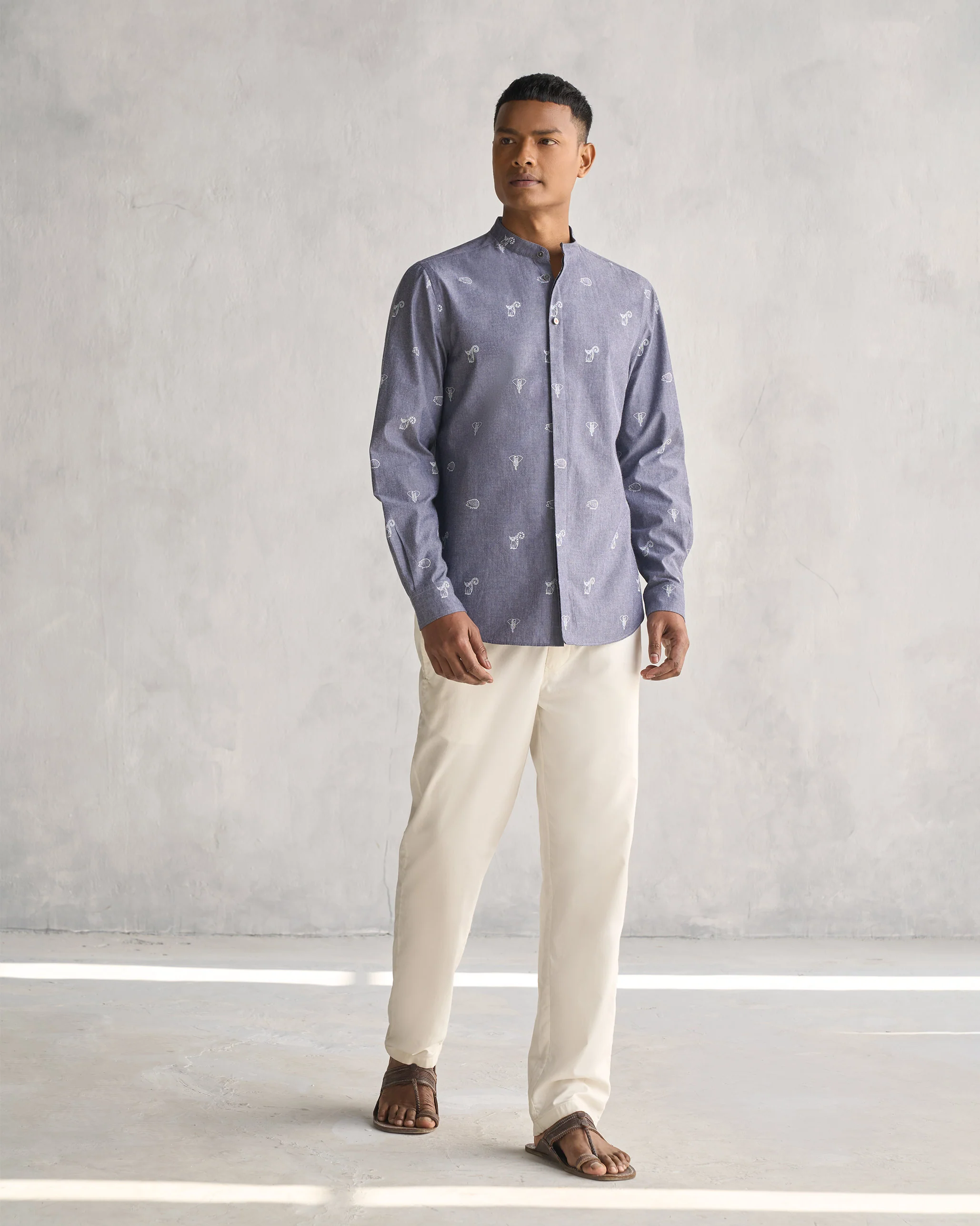 One Button Shirt - Grey - Image 7