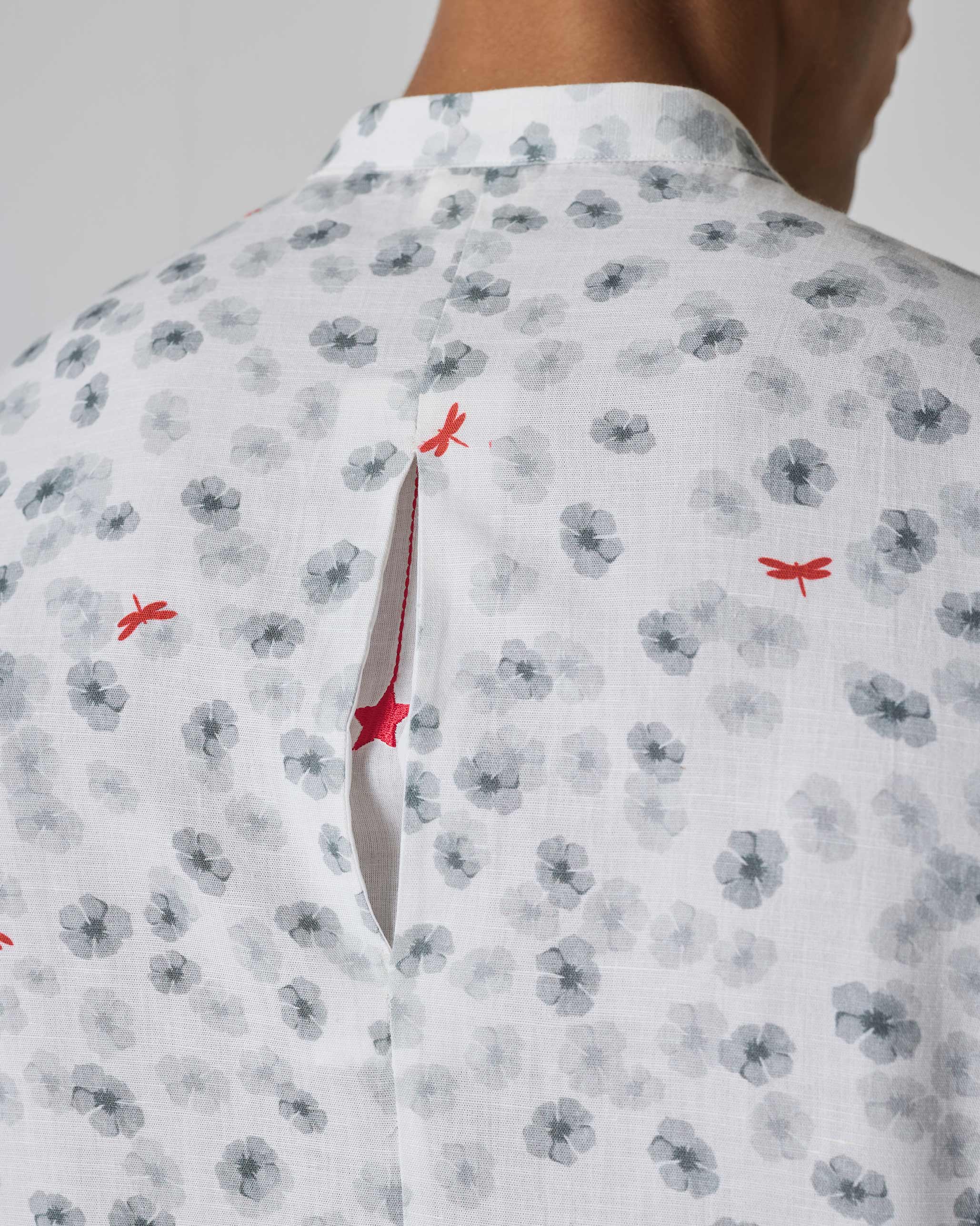 One Button Shirt - Grey Print - Image 6