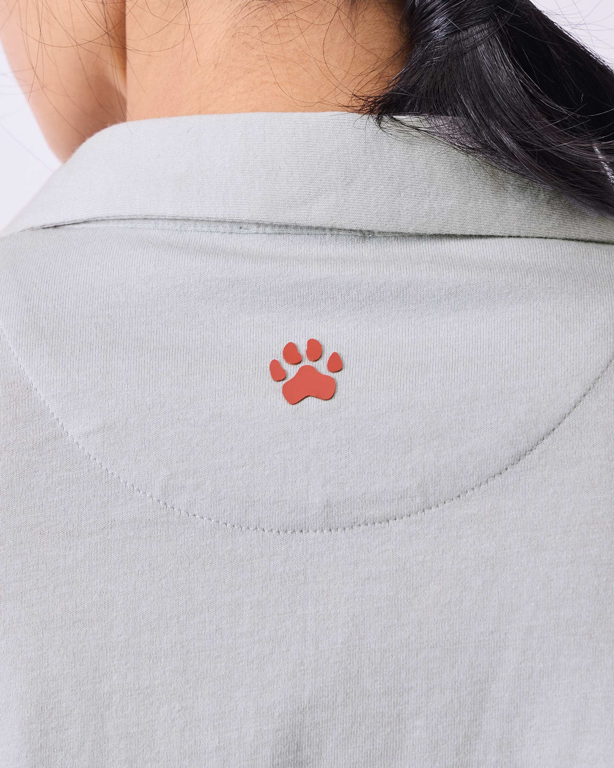 Open Collar Top - Grey - Image 3