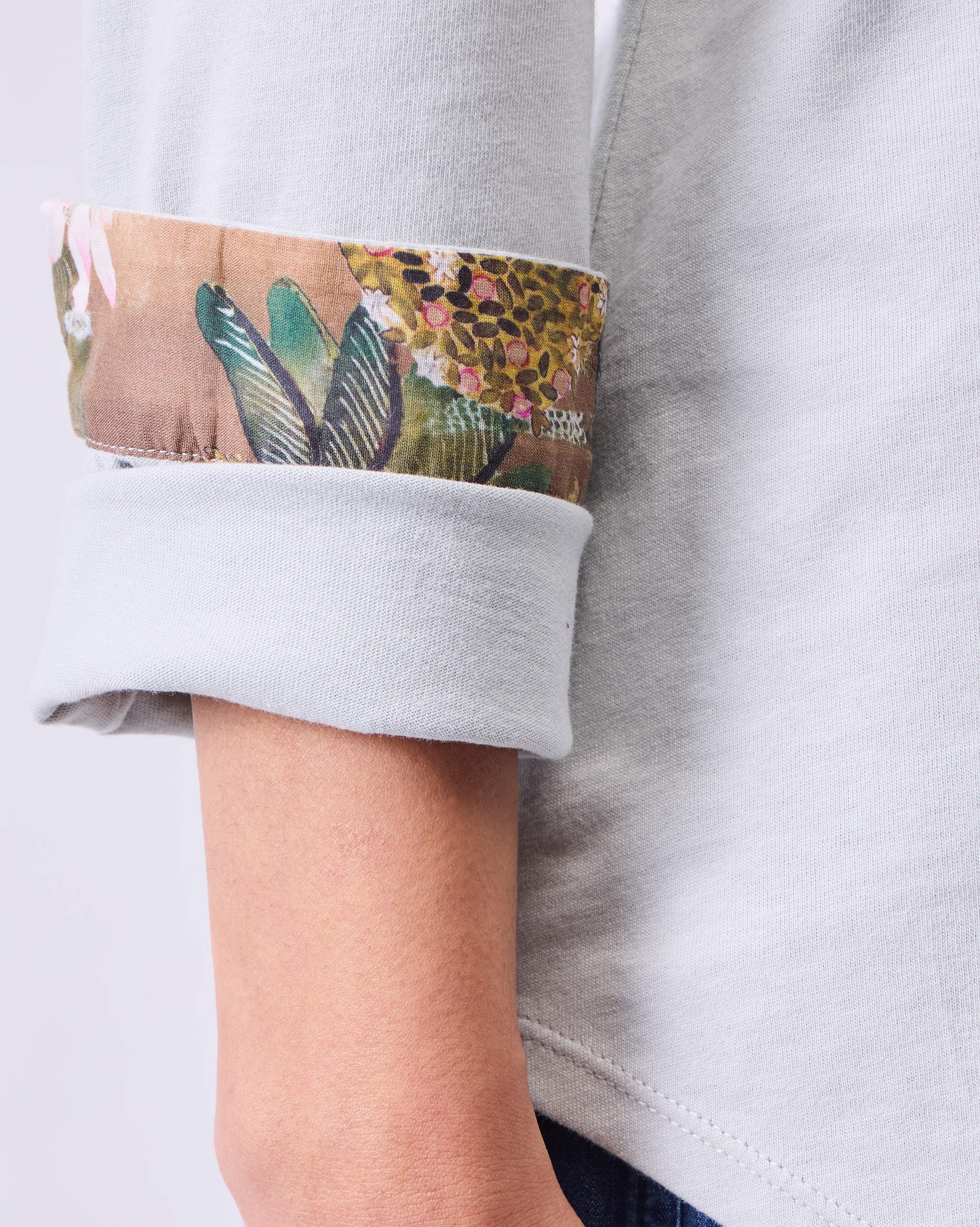 Open Collar Top - Grey - Image 4
