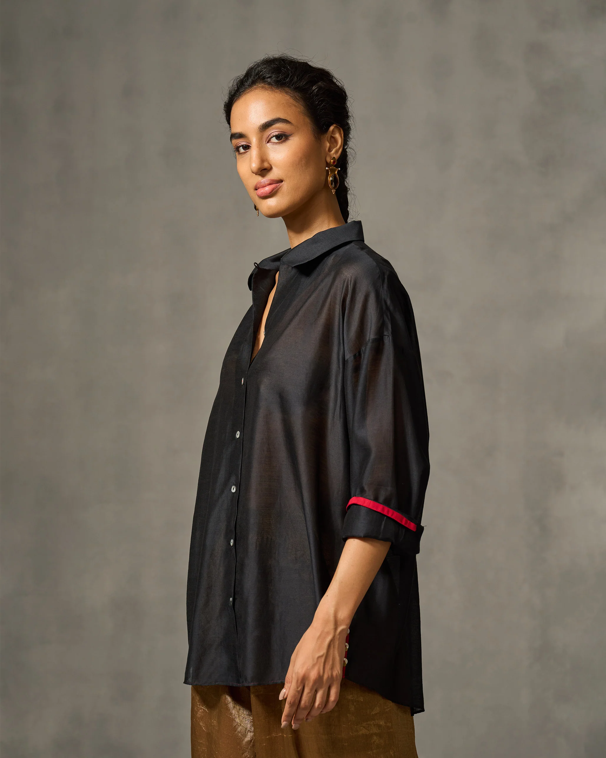 Oversized Shirt - Black - Image 4