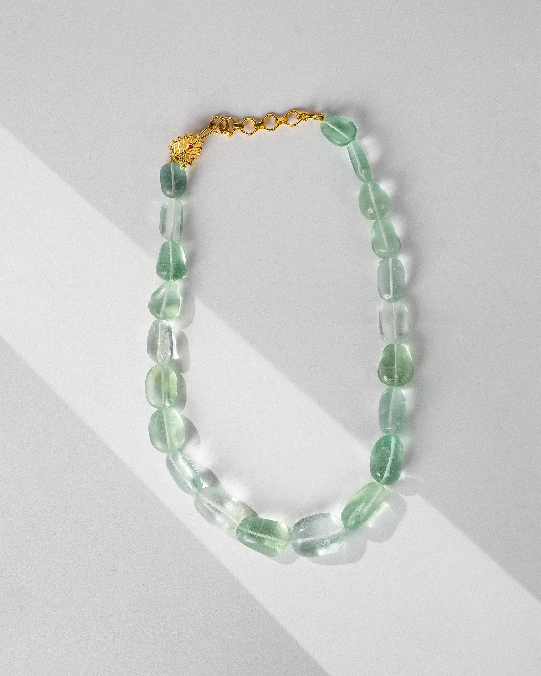 Paan Fluorite Necklace - Gold - Image 2