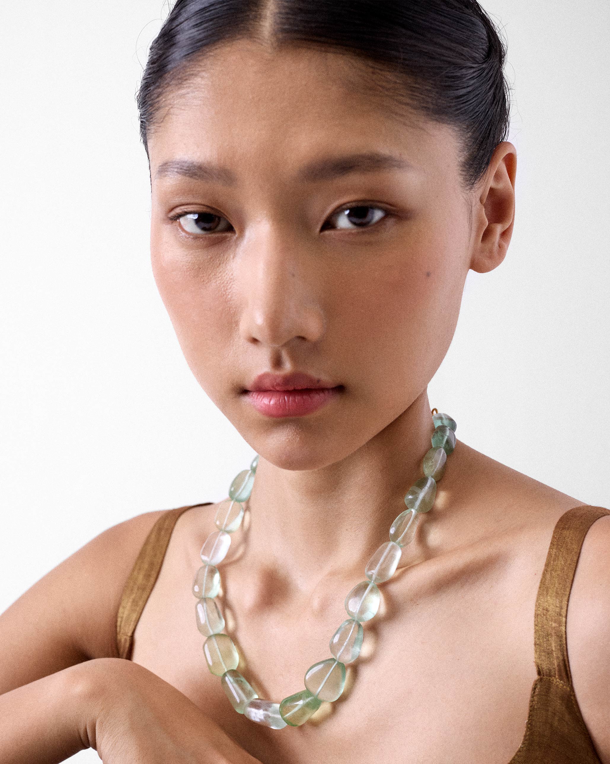 Paan Fluorite Necklace - Gold - Image 8