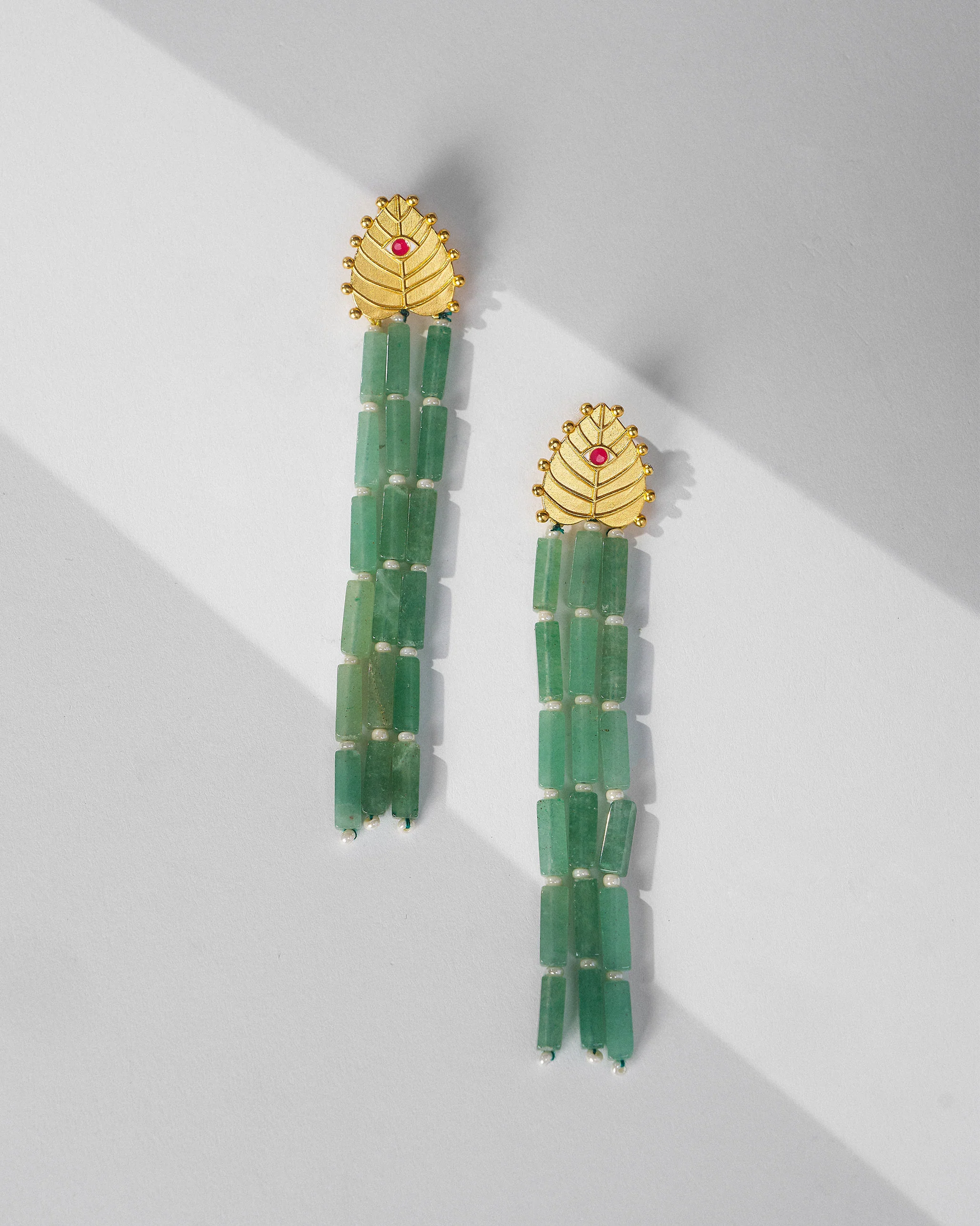 Paan Patta Danglers - Gold - Image 2