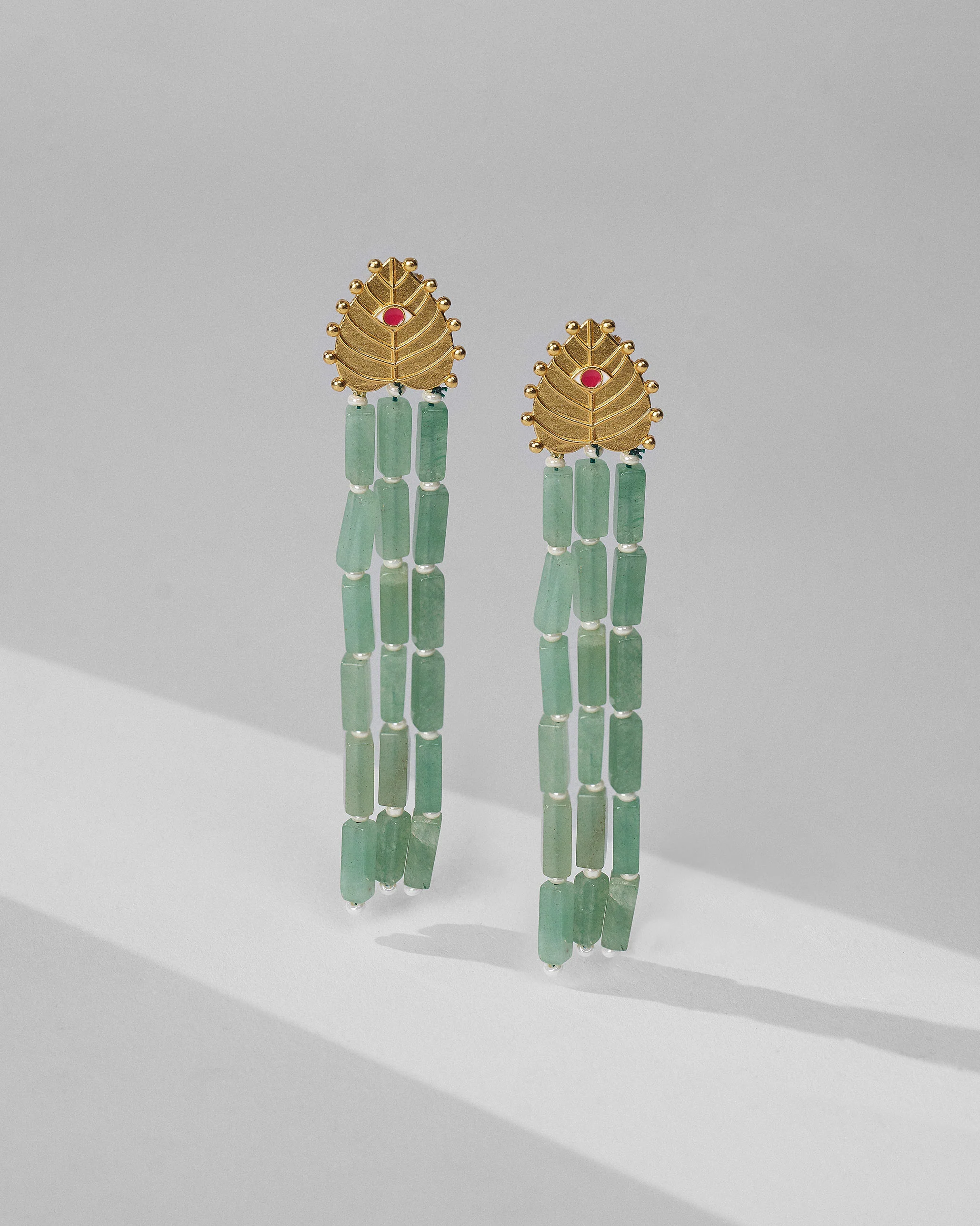 Paan Patta Danglers - Gold - Image 3