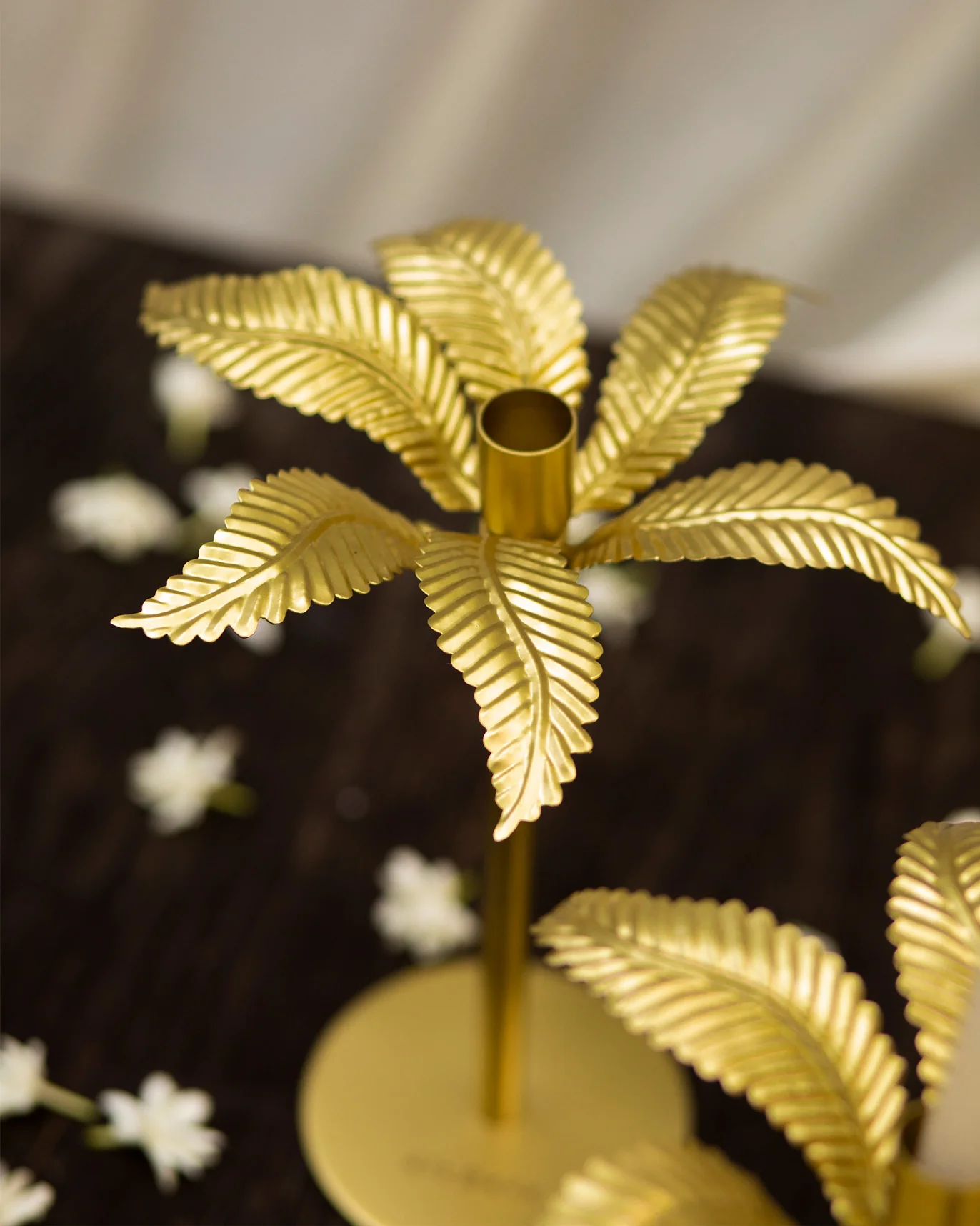 Palm Candle Stand & Tapered Candle (Set of 2) - Image 2